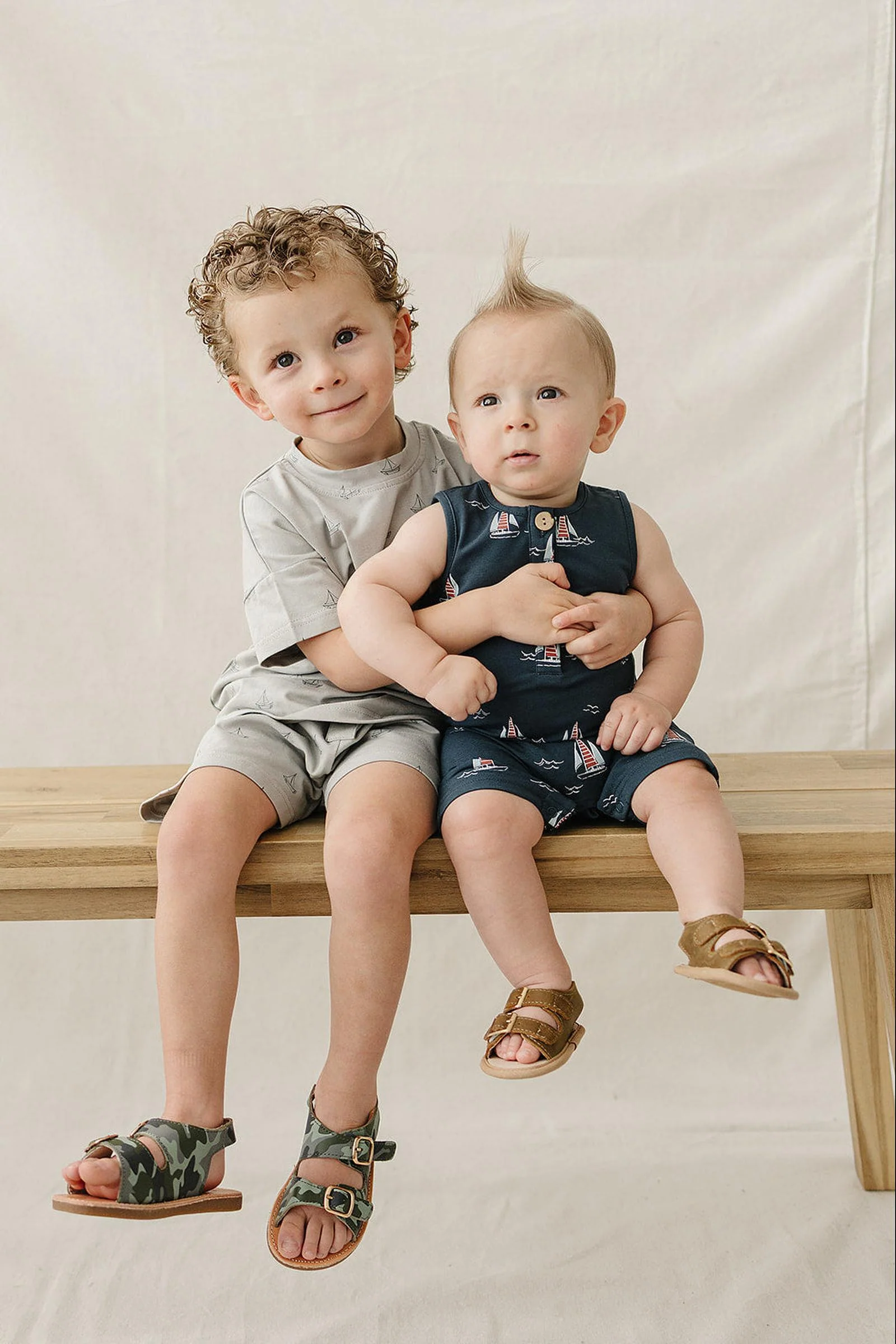 Mebie Baby Cotton Sailboat Short Romper for Baby Boys, Navy, Sizes 0-2T - Image 3