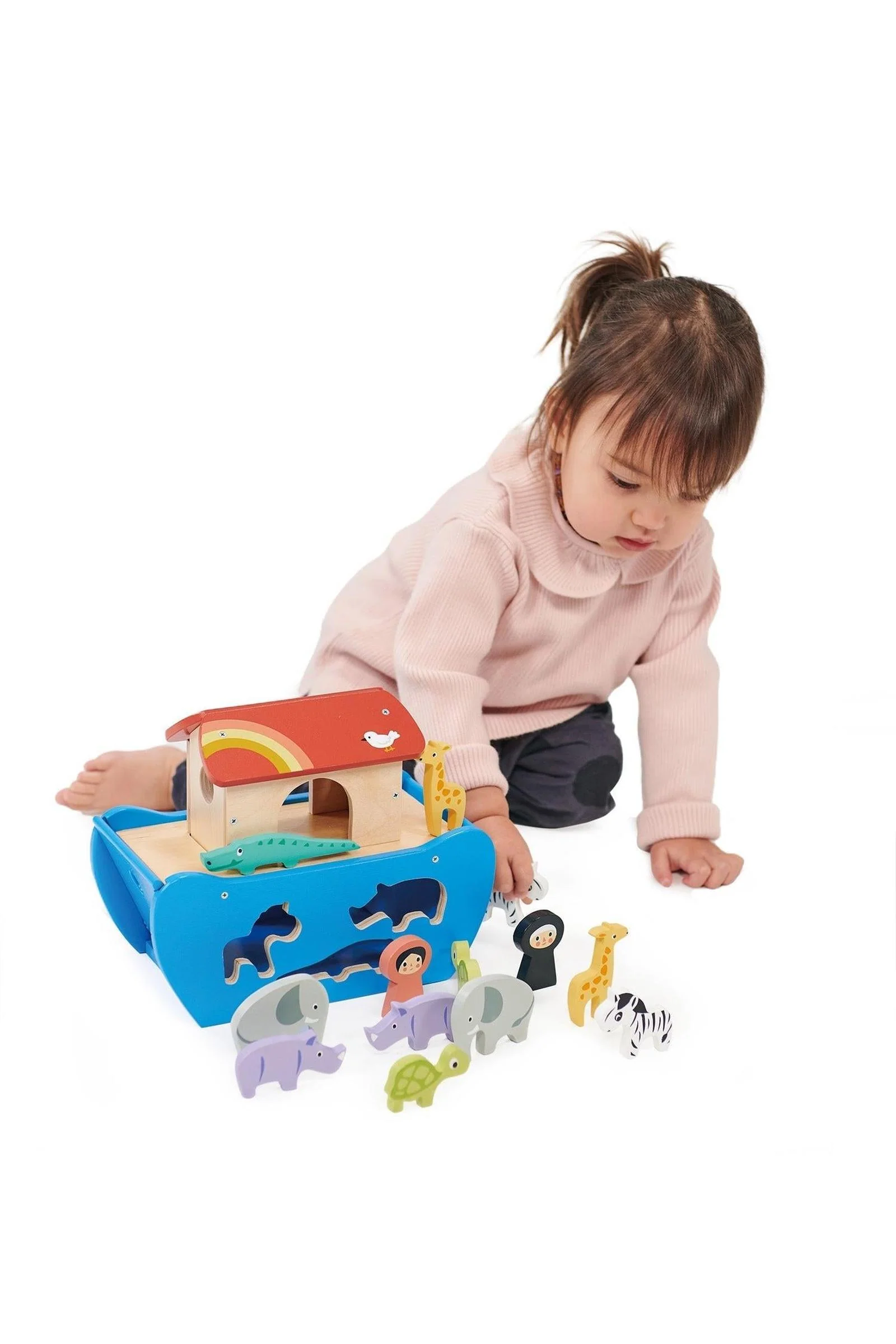 Mentari Wooden Toys, Shape Sorting Animal Ark, 2 Years, A Journey of Friends and Fun - Image 3
