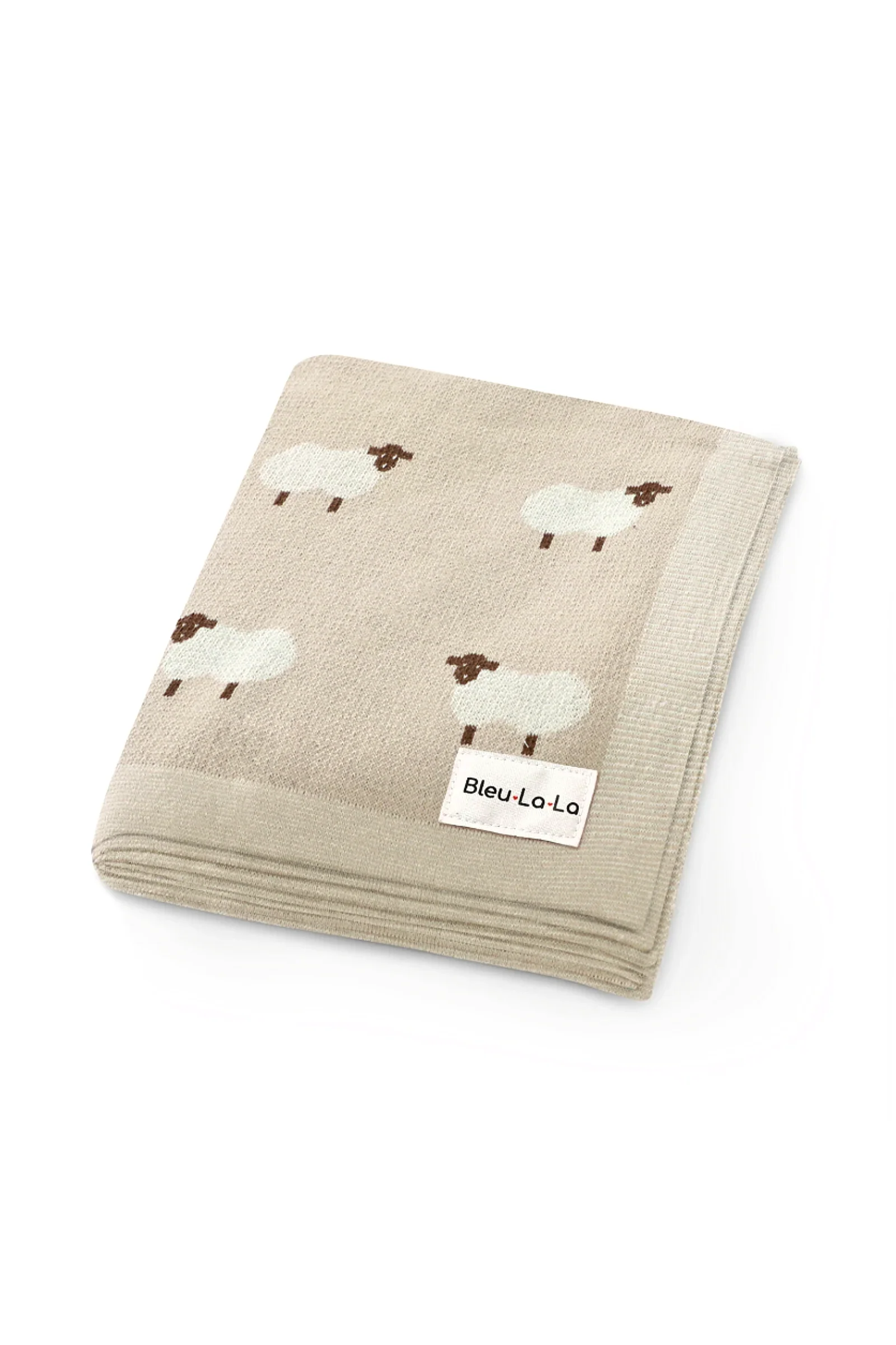 Sheep Knit Luxury Swaddle Blanket, 100% OEKO Tex Pima Cotton - Image 2