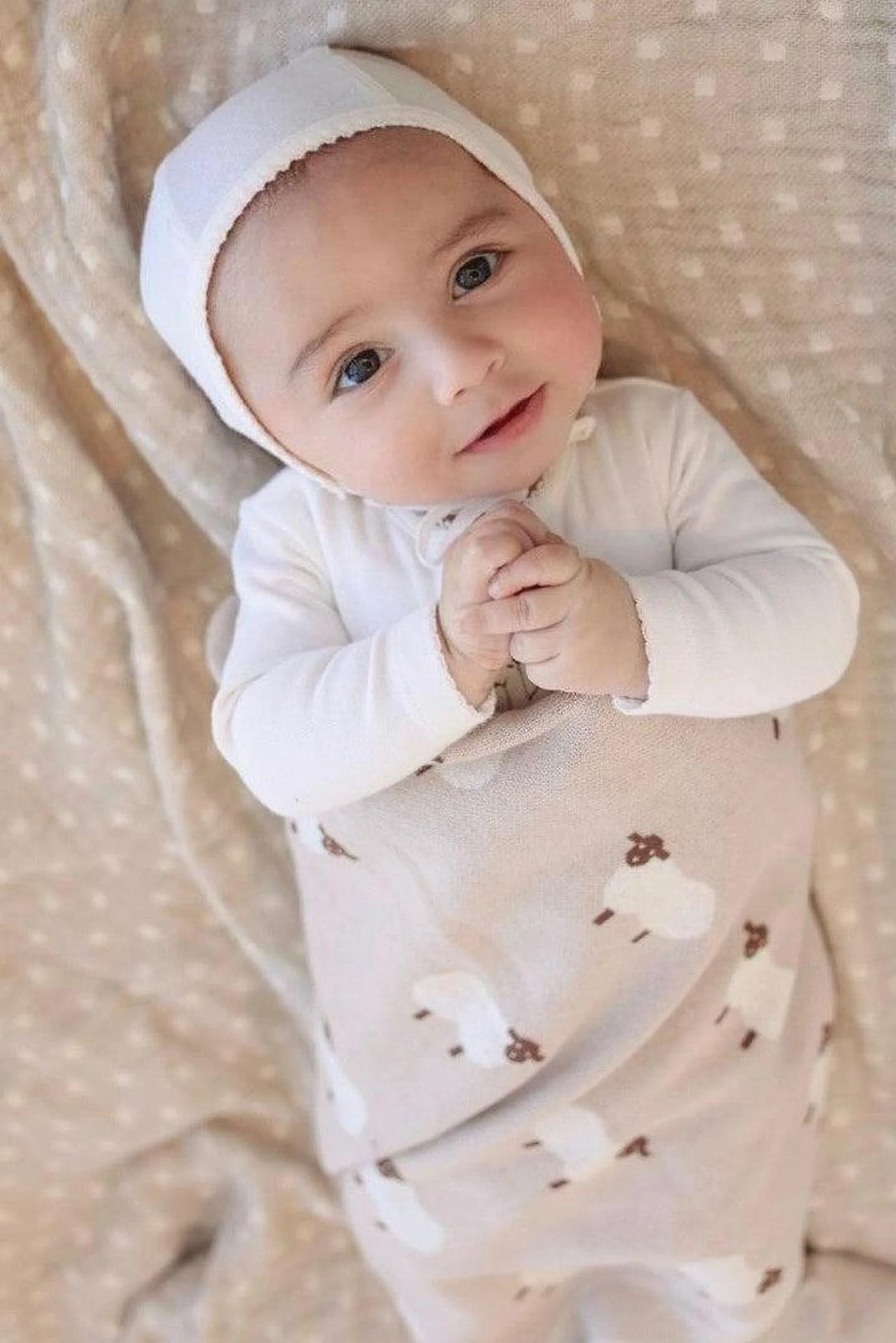 Sheep Knit Luxury Swaddle Blanket, 100% OEKO Tex Pima Cotton - Image 8