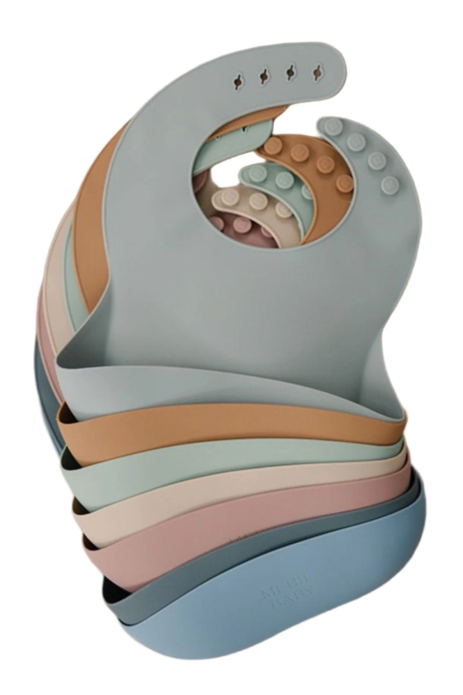 Mebie Baby Silicone Bib, Adjustable Fit, BPA Free, Baby Essentials - Image 2