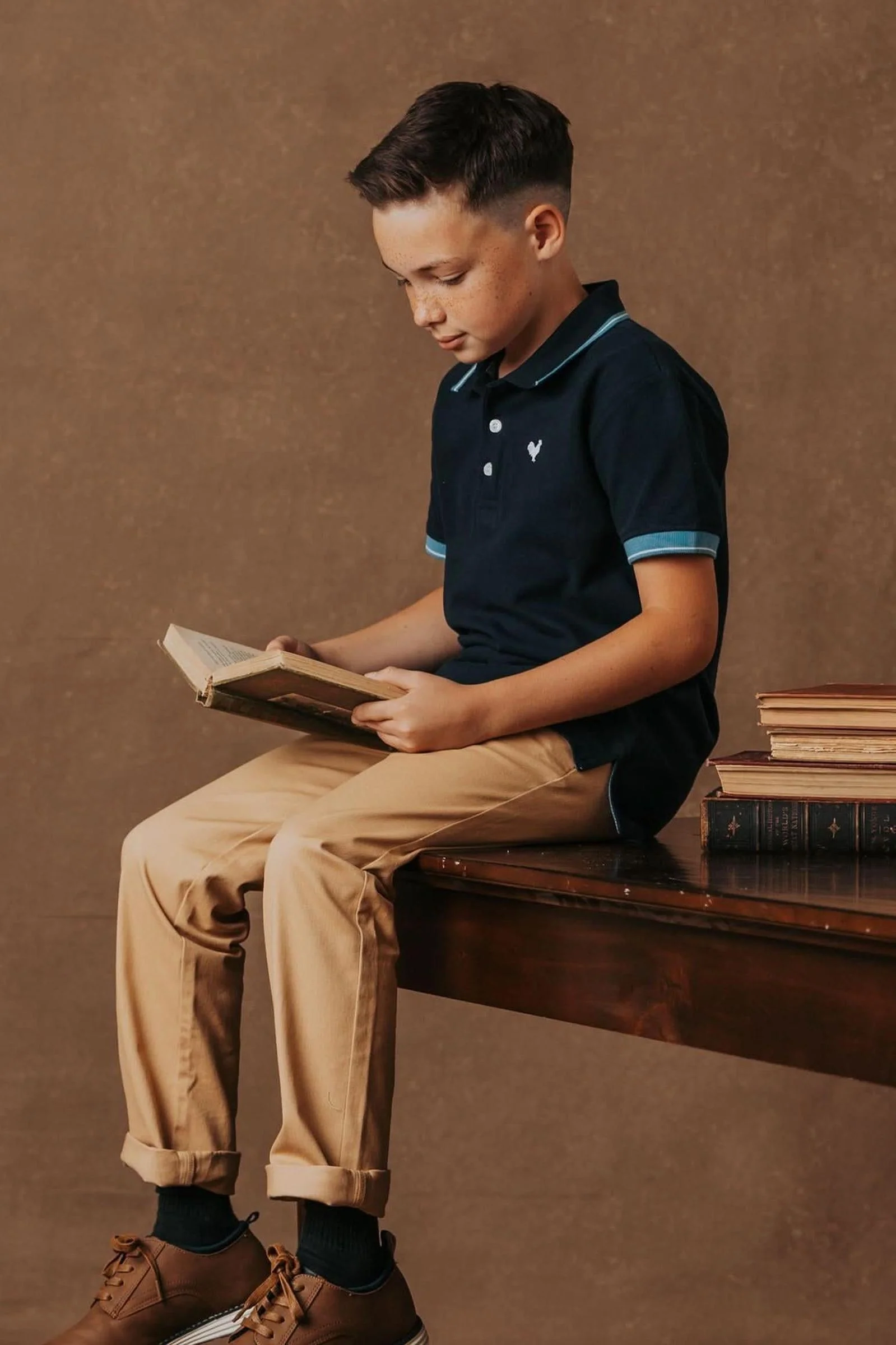 Hope & Henry Khaki Skinny Stretch Organic Cotton Twill Chino for Baby Boys, Baby - Image 3