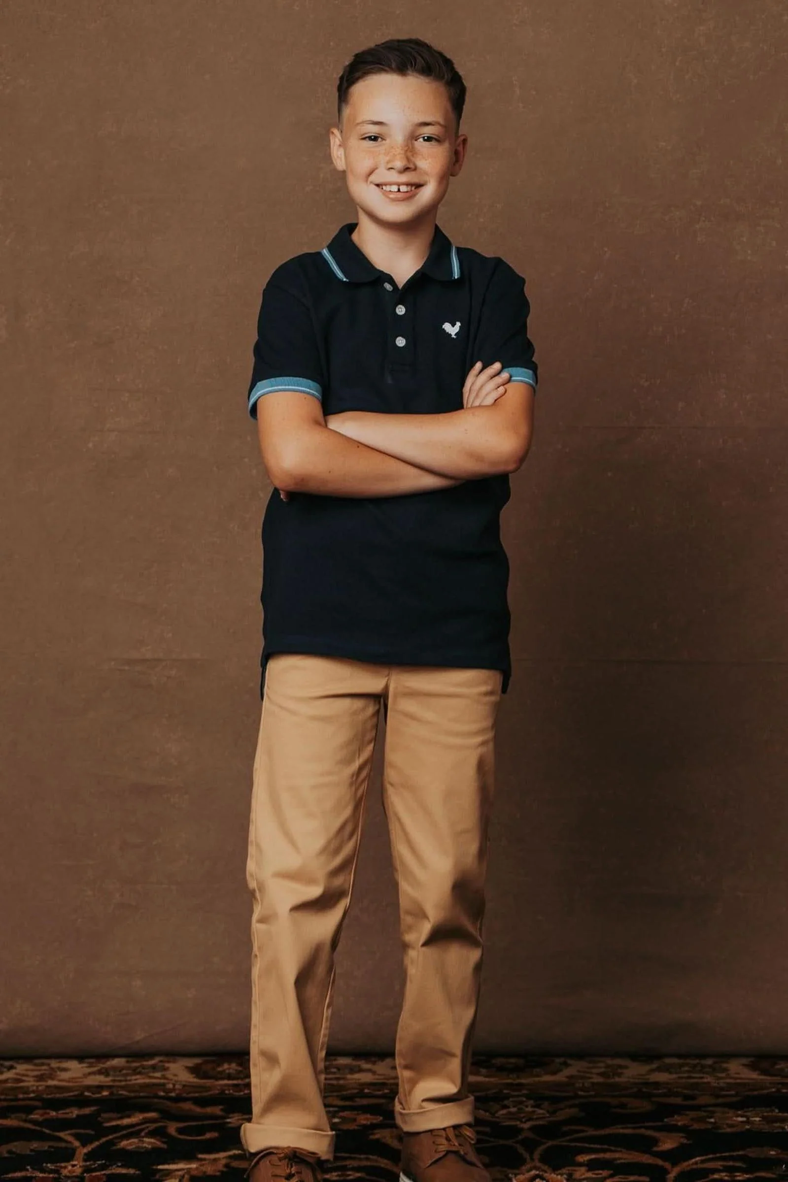 Hope & Henry Khaki Skinny Stretch Organic Cotton Twill Chino for Baby Boys, Baby - Image 4