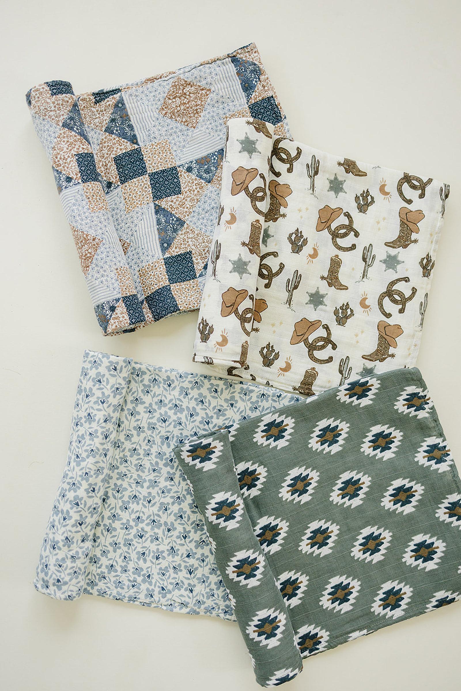 Mebie Baby Southwest Aztec Muslin Swaddle Blanket, 100% Cotton, Rodeo Collection, Gender Neutral, Baby - Image 3