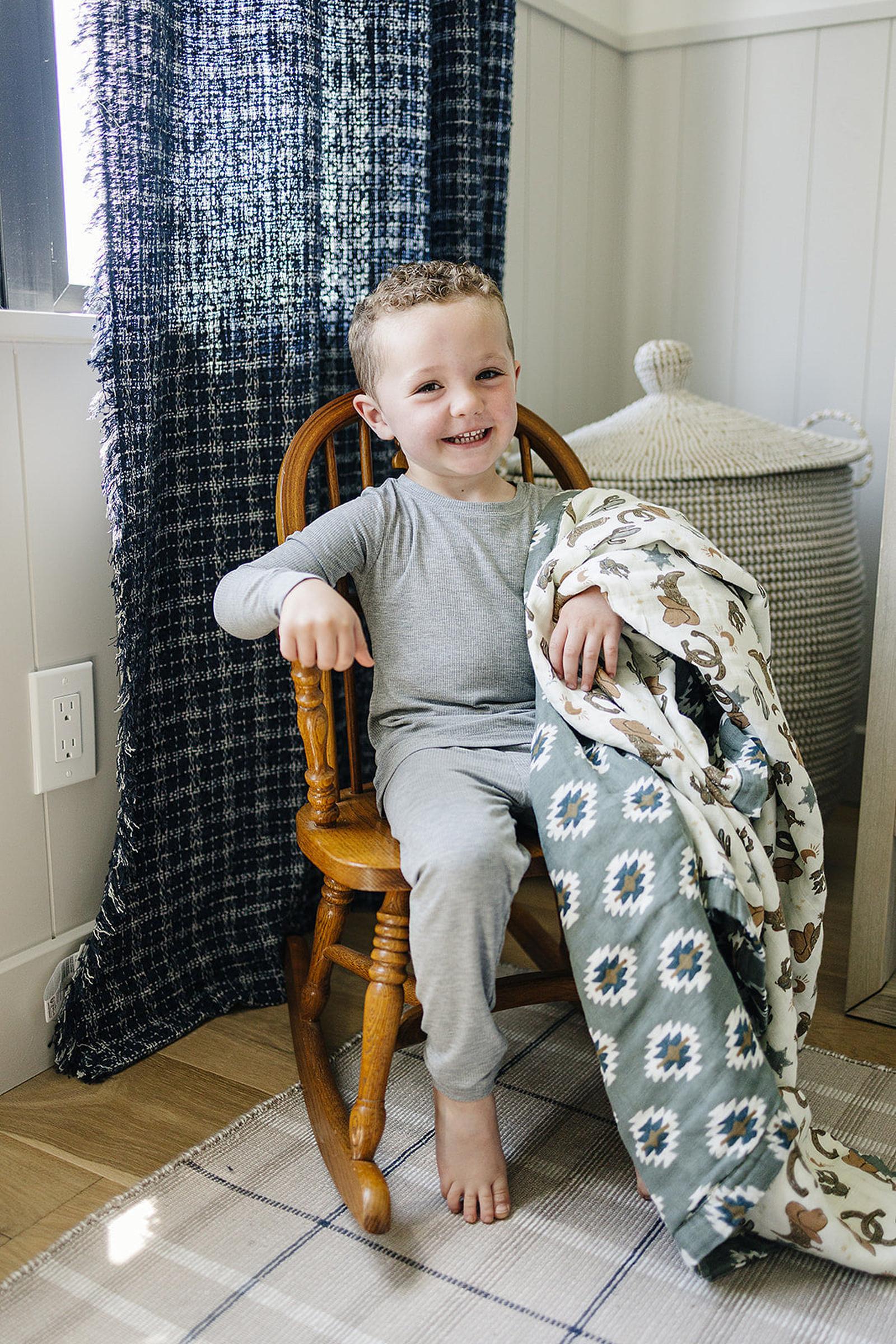 Mebie Baby Southwest Aztec + Outlaw Cowboy Muslin Crib Quilt, 100% Cotton, Neutral Colors, Gender Neutral, Baby - Image 6