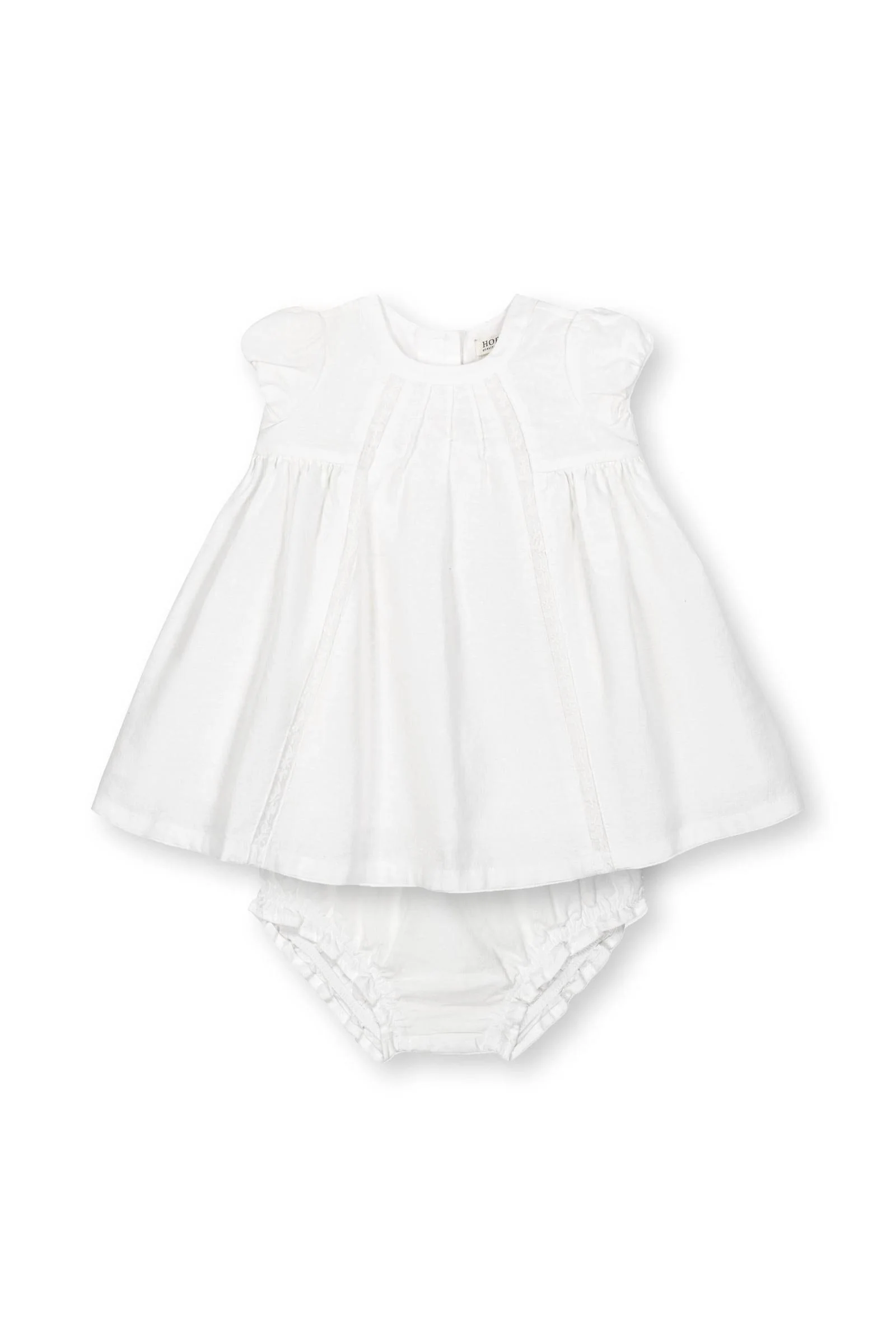 Hope & Henry Special Occasion Linen Pintuck Dress for Babies, White, 0-24M - Image 2
