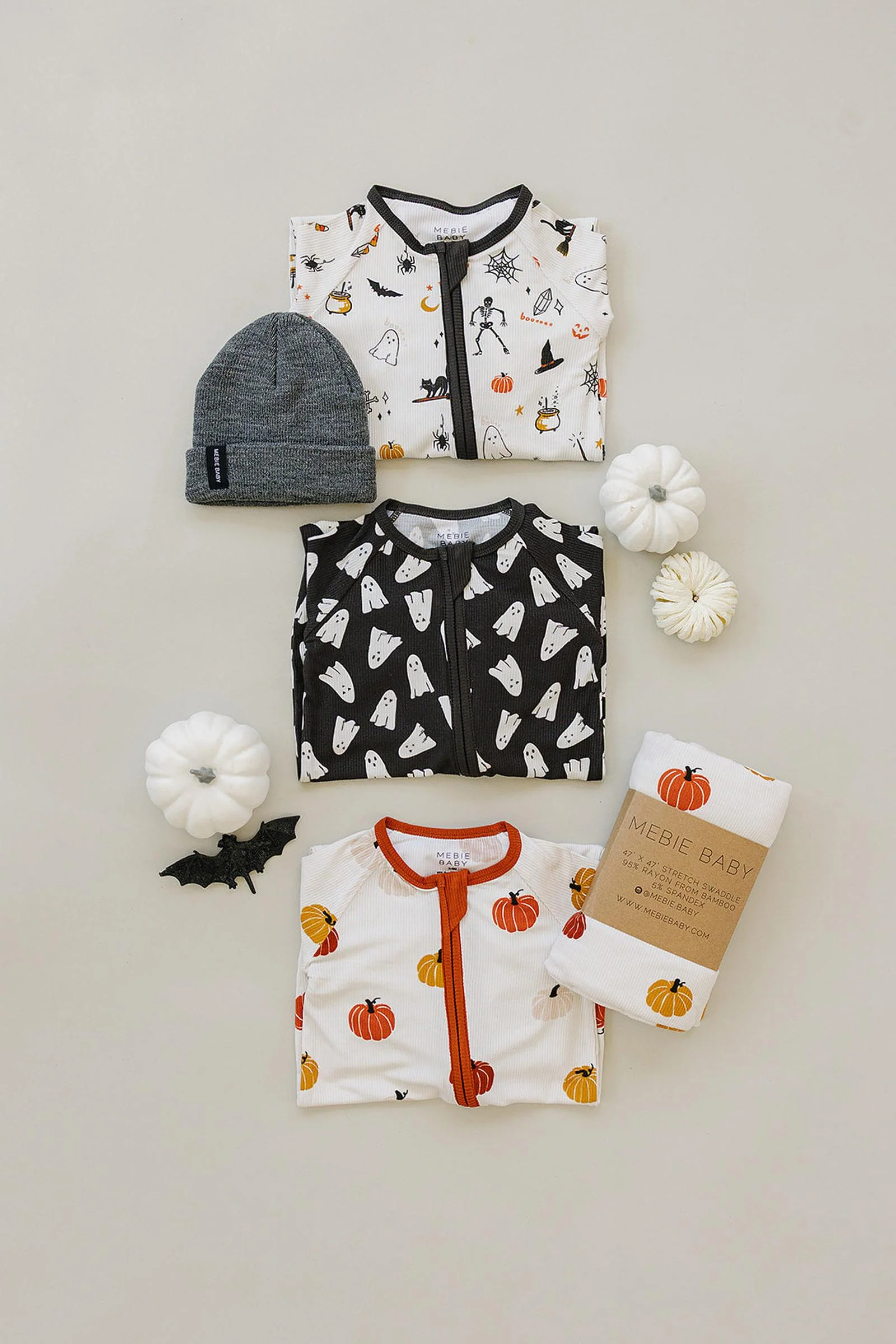 Mebie Baby Spooky Zipper Pajama, Bamboo, Gender Neutral, Baby - Image 3