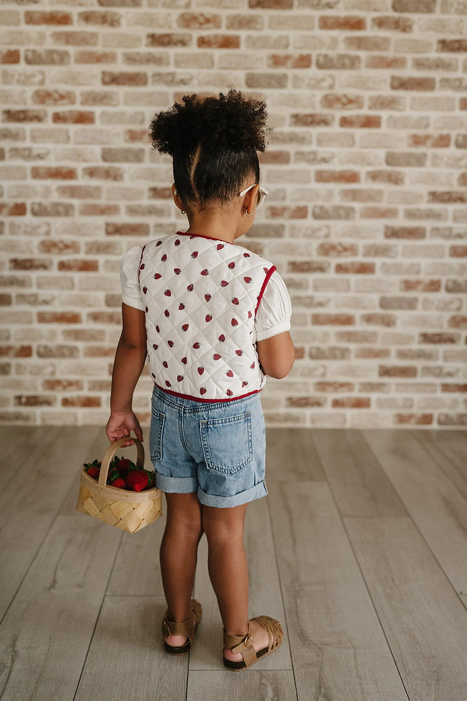 Strawberry Quilted Cotton Vest, Baby - Kids - Image 5