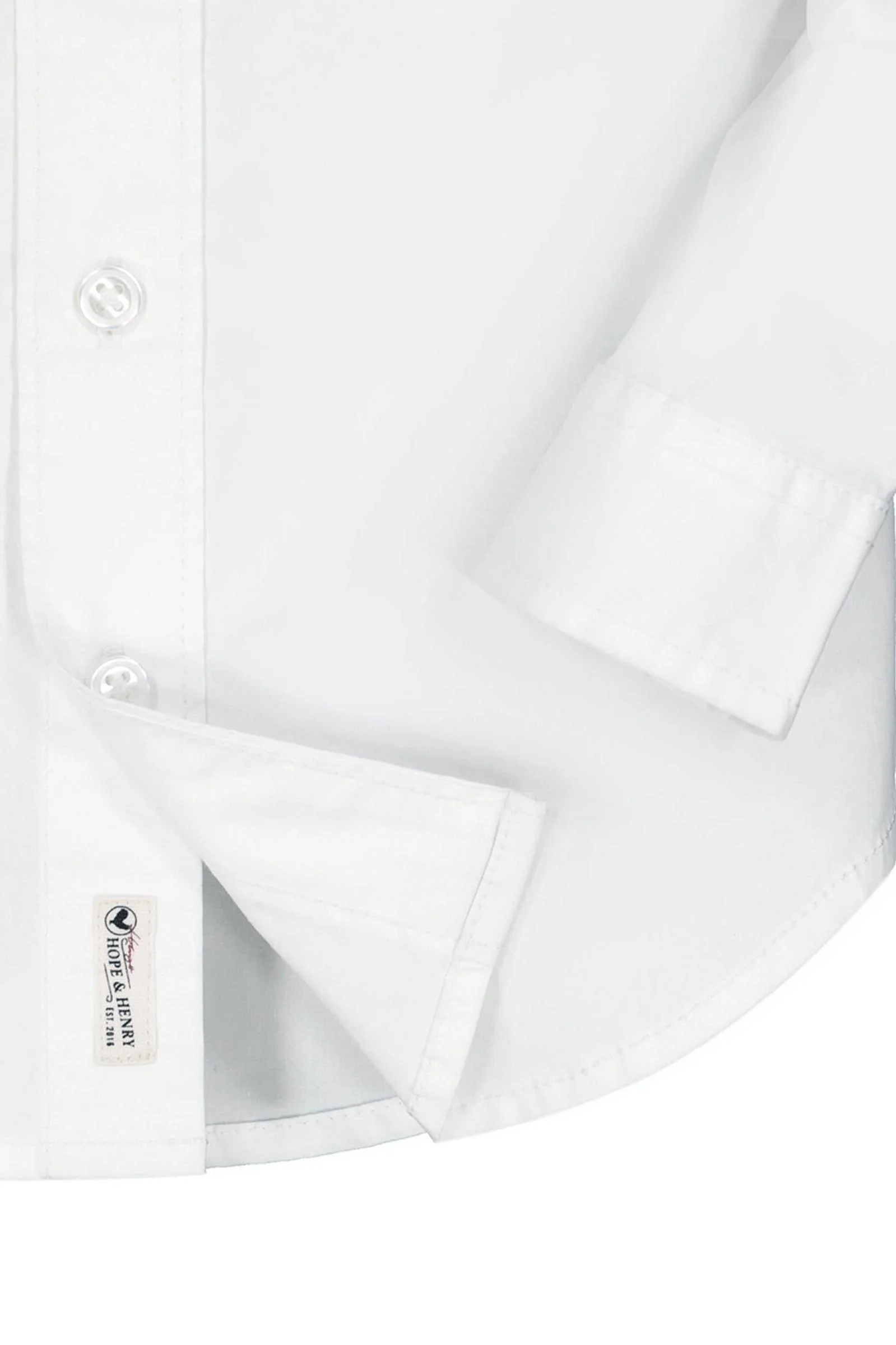 Hope & Henry Stretch Poplin Organic Cotton Button Down Shirt, White, Toddler & Kids - Image 6