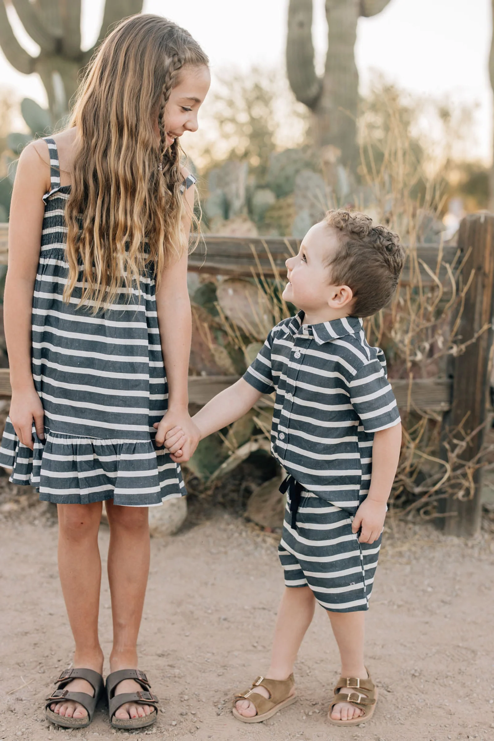 Mebie Baby Boy Navy Stripe Linen Button Up Shirt, Baby - Kids - Image 3