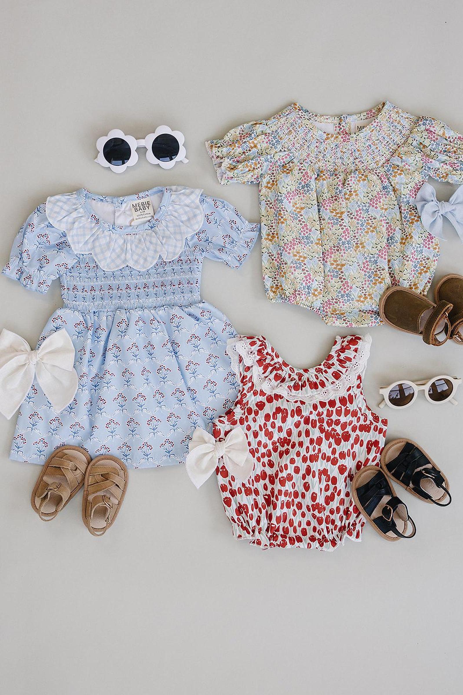 Mebie Baby Cotton Summer Meadow Romper for Baby Girls - Image 4