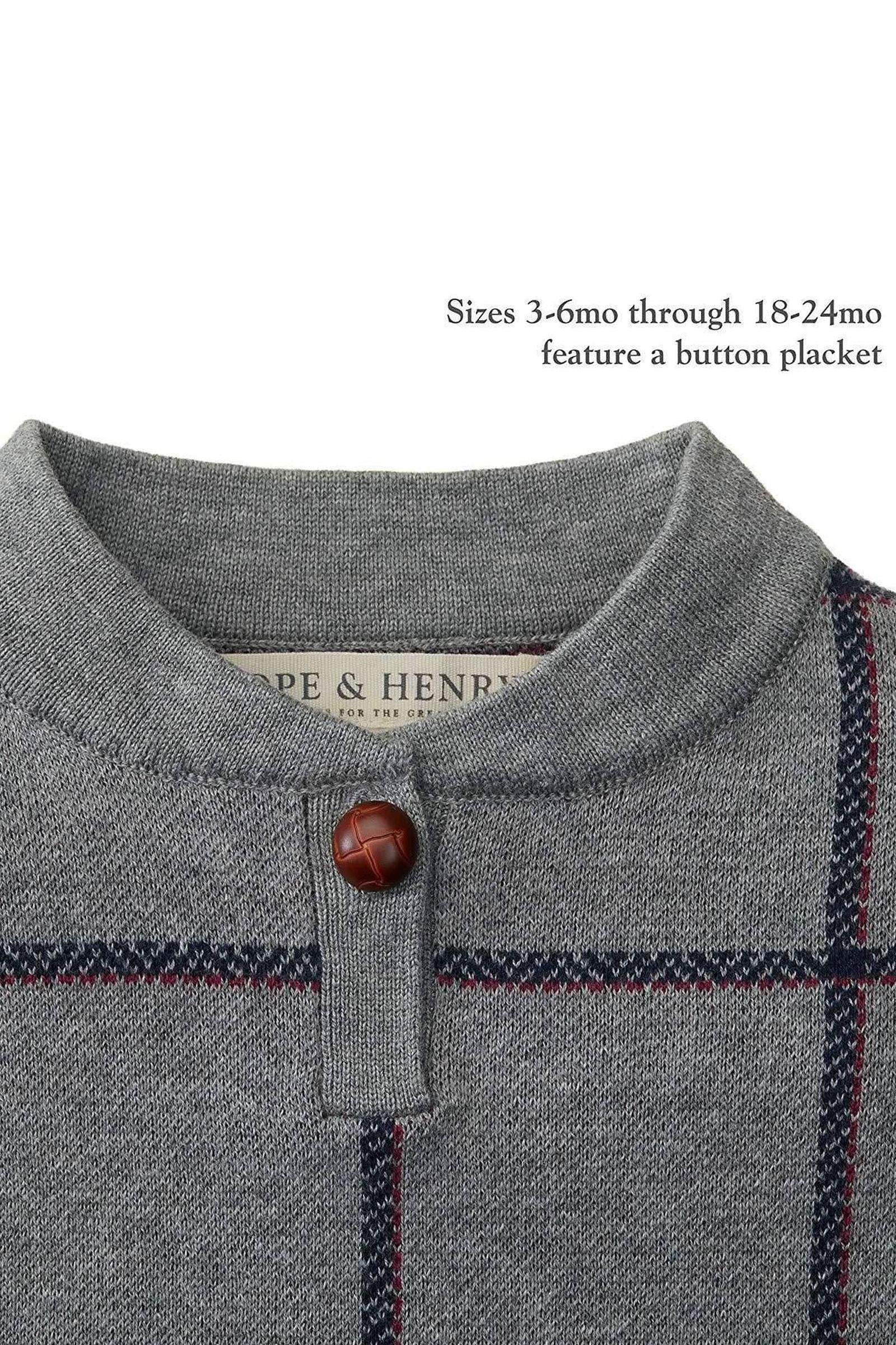 Hope & Henry Organic Cotton Sweater Cape, Gray Plaid, Toddler & Kids - Image 5