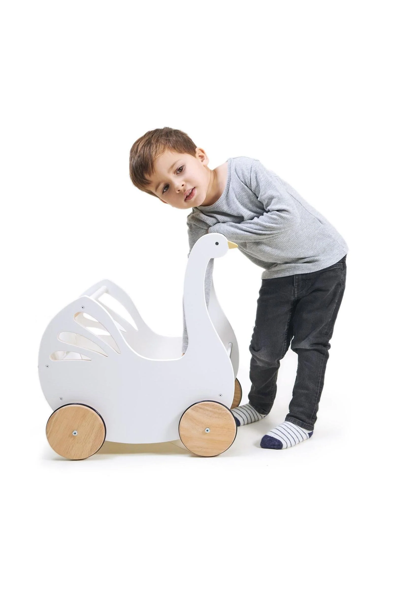 Tender Leaf Wooden Toys, Sweet Swan Baby Carriage - Image 6