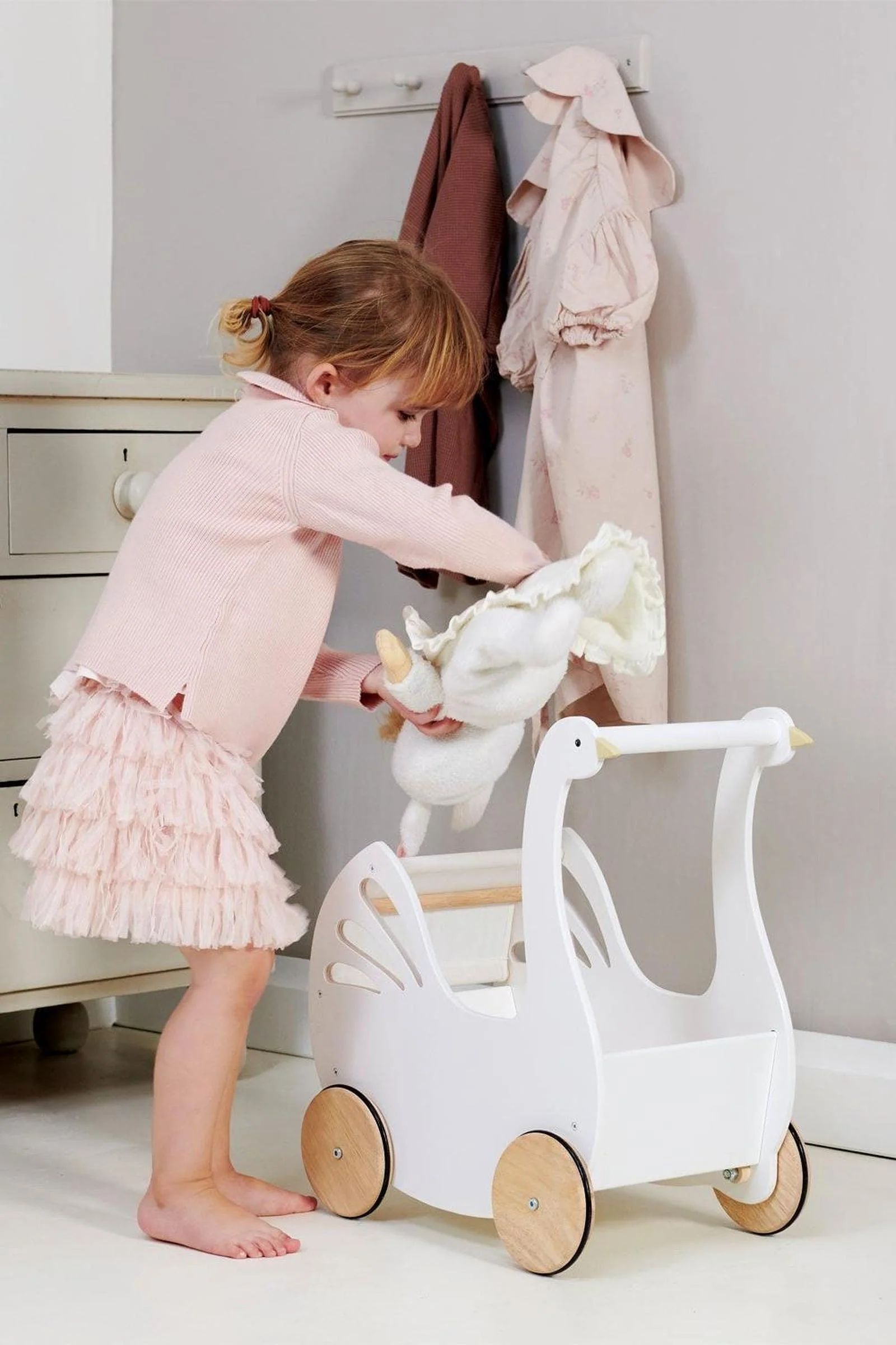 Tender Leaf Wooden Toys, Sweet Swan Baby Carriage - Image 8