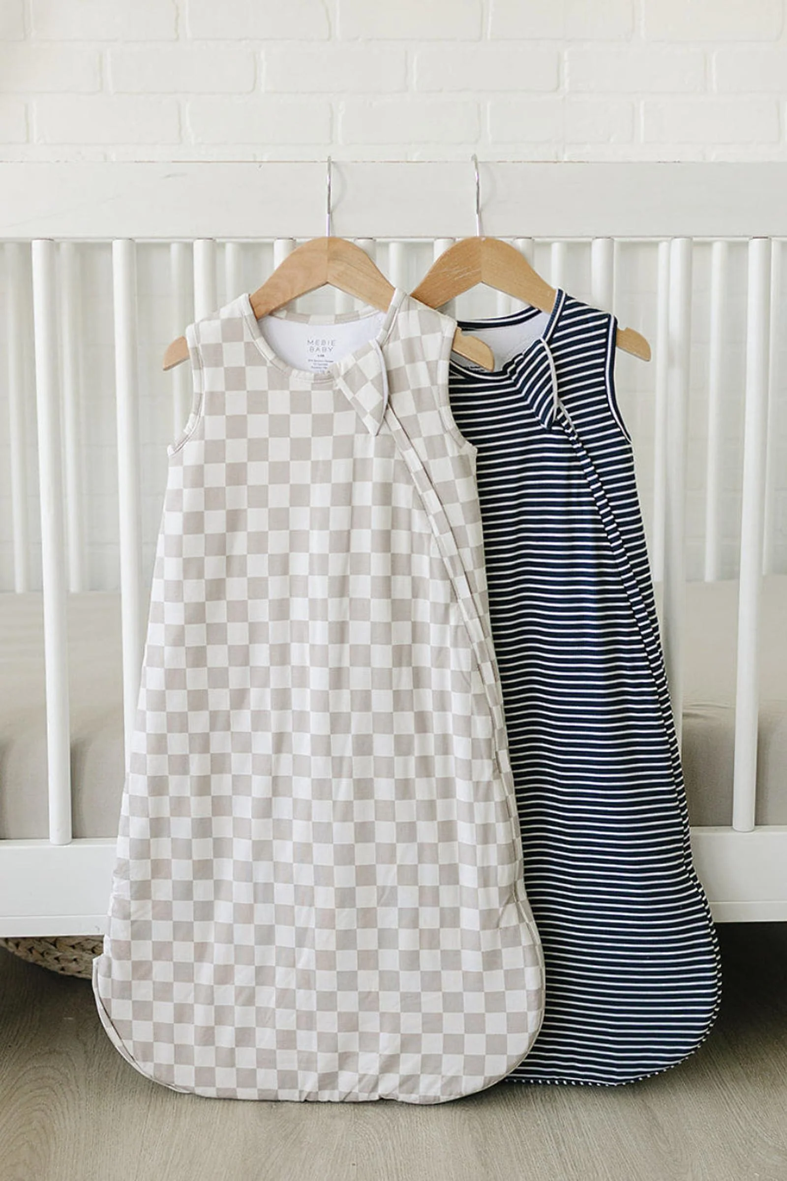 Taupe Checkered Bamboo Baby Sleep Sack - Image 5