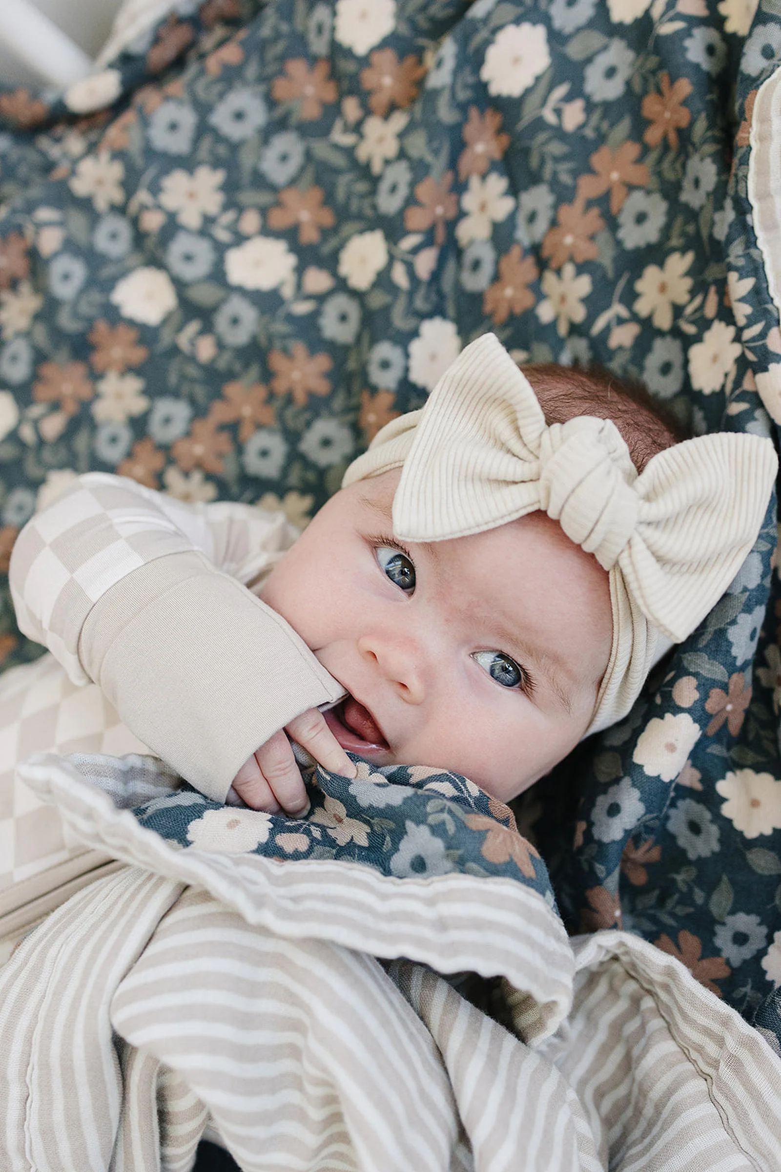 Mebie Baby Taupe Checkered Zipper Pajama, Bamboo, Baby Essentials - Image 4