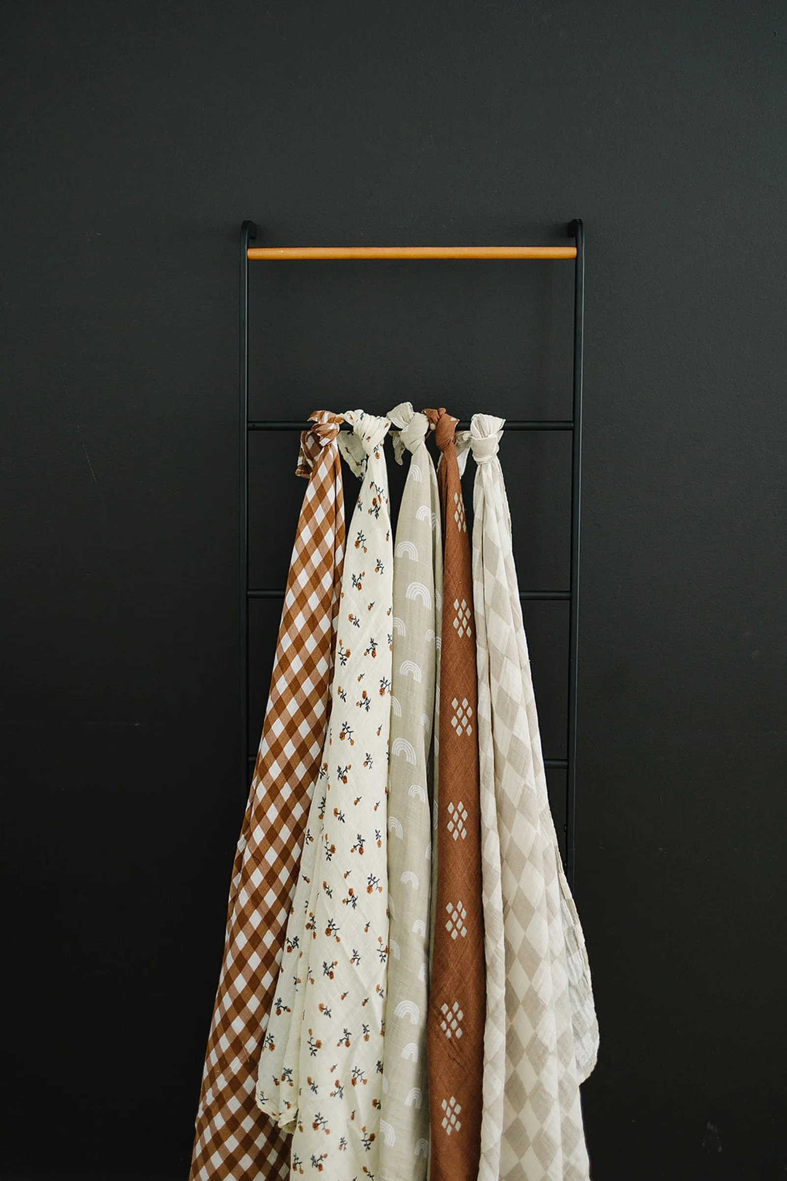 Mebie Baby Taupe Checkered Muslin Swaddle Blanket, Hospital Collection, Baby Essentials - Image 5