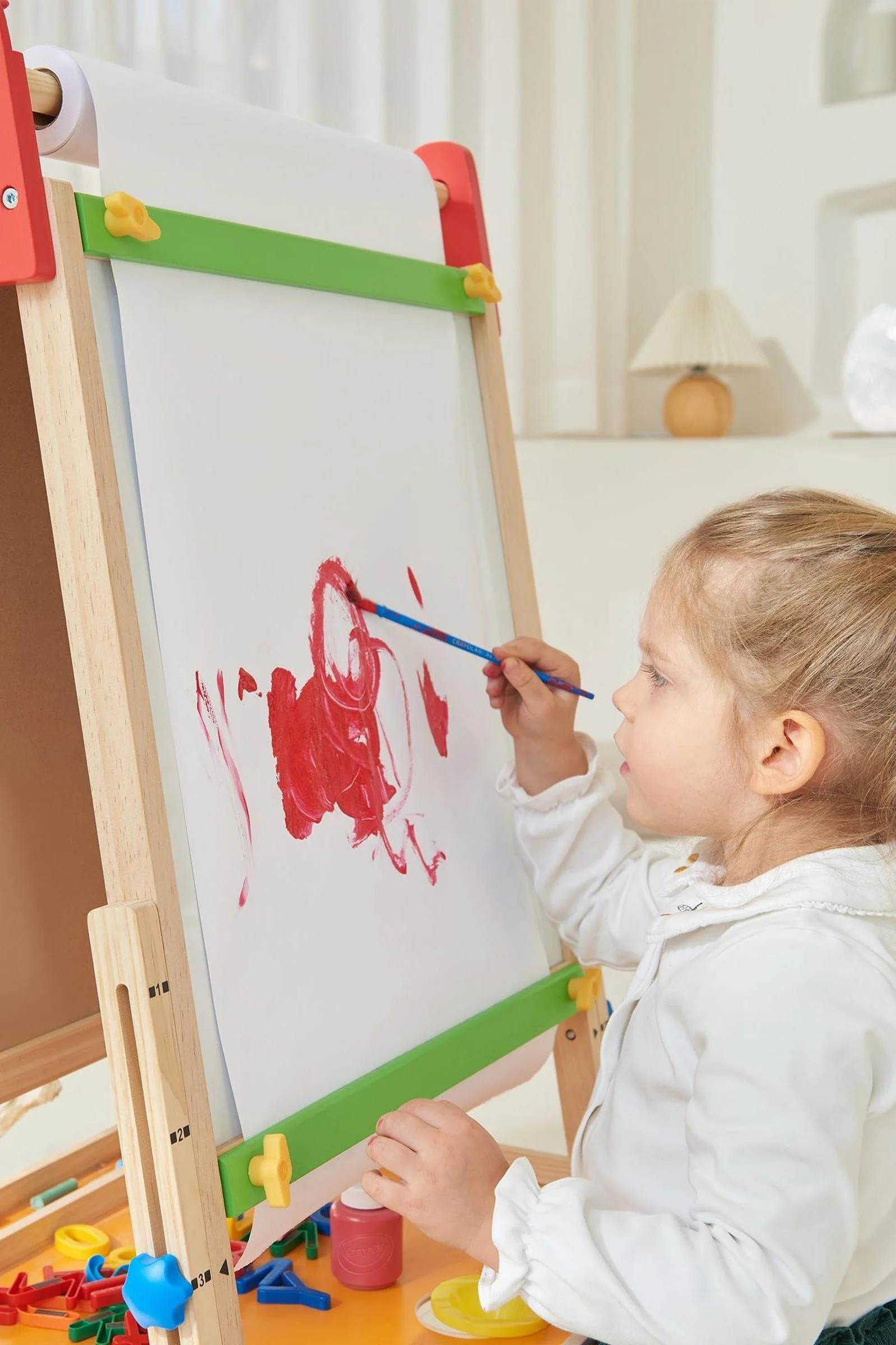 3-in-1 Art Easel, for Kids, Chalk Board, Magnetic Whiteboard, Art Paper Holder - Image 6
