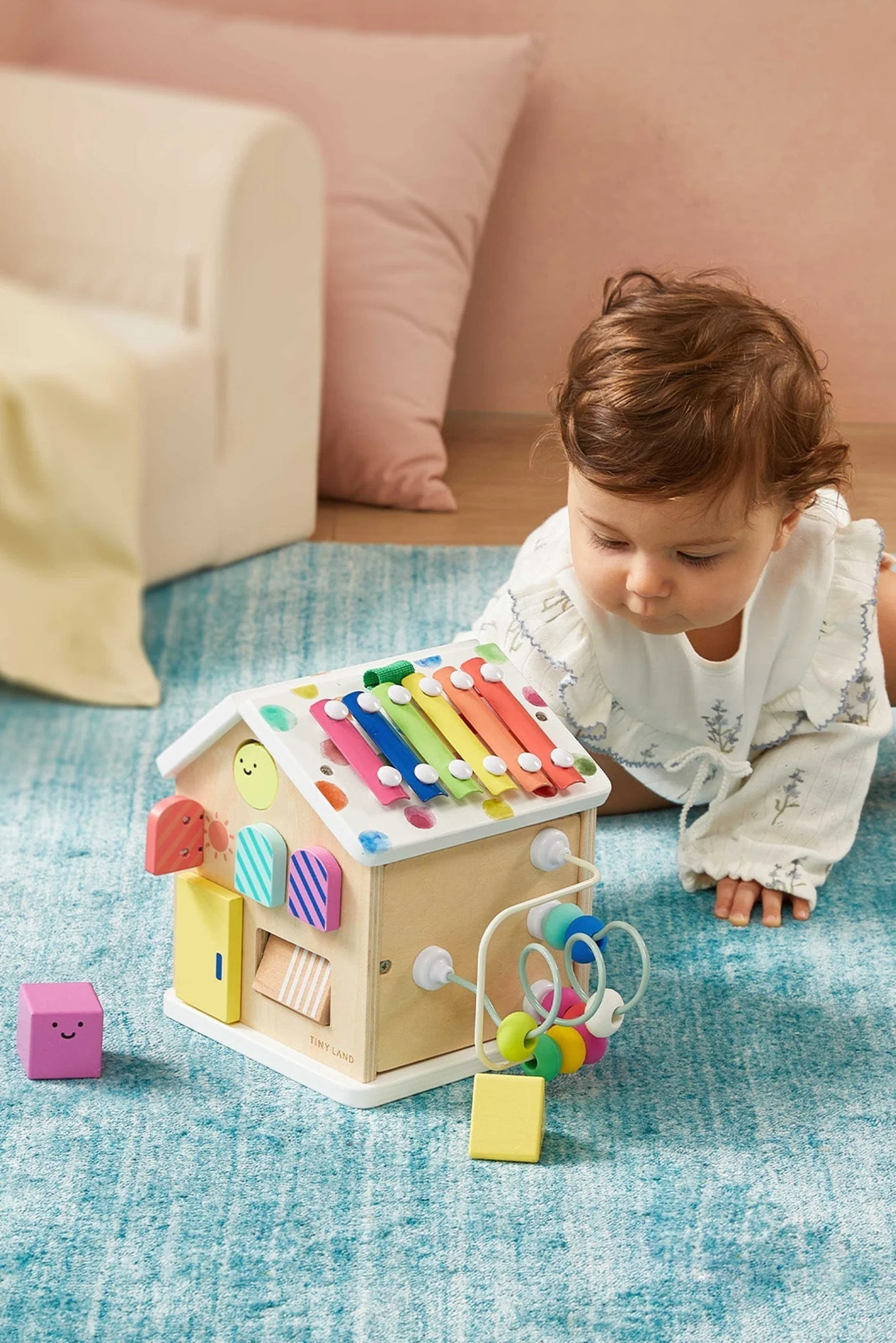 Tiny Land® Cottage Rainbow Wooden Activity Cube, Montessori Inspired, Baby & Toddler - Image 7
