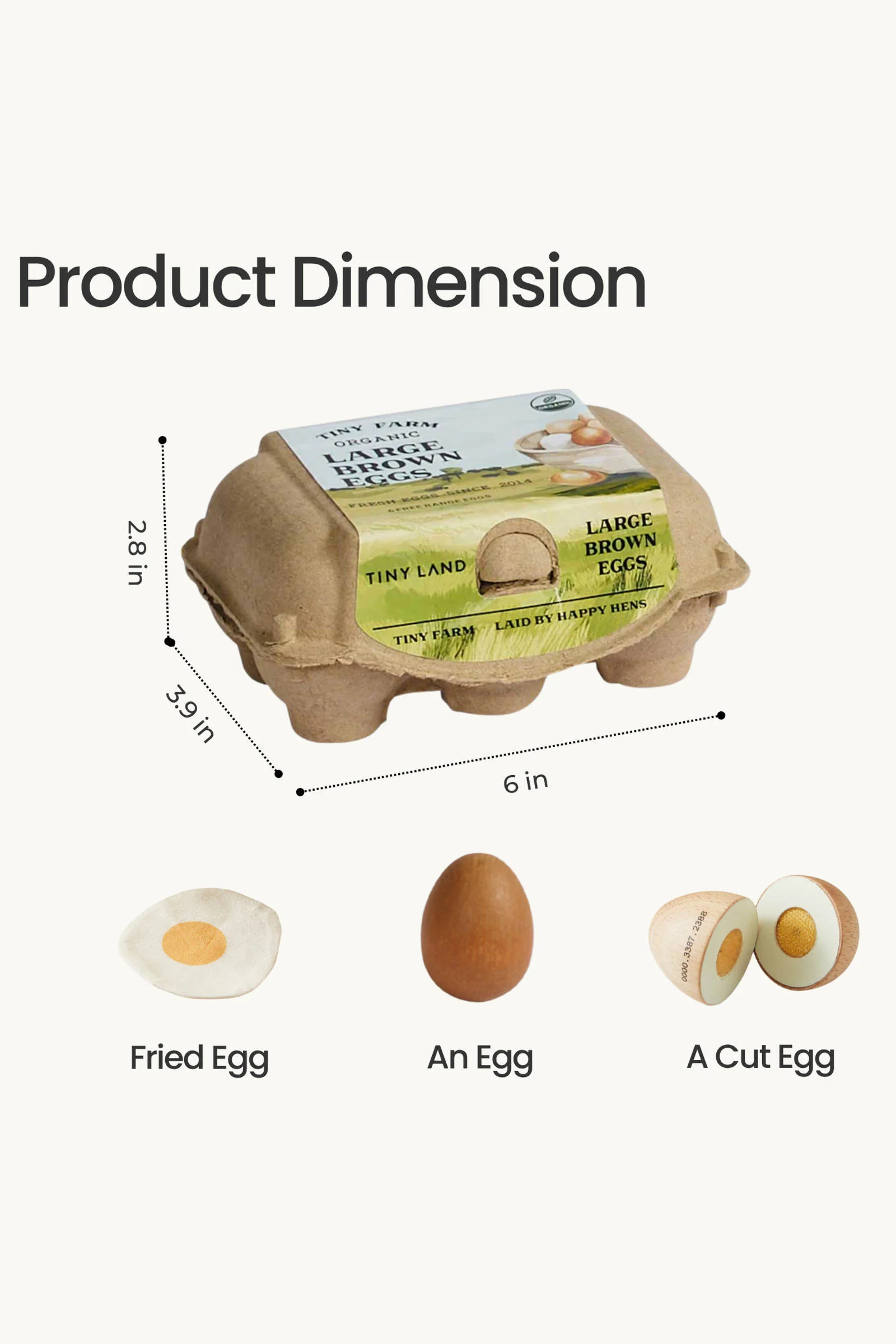 Organic Wooden Eggs Play Food set for Kids - Image 3