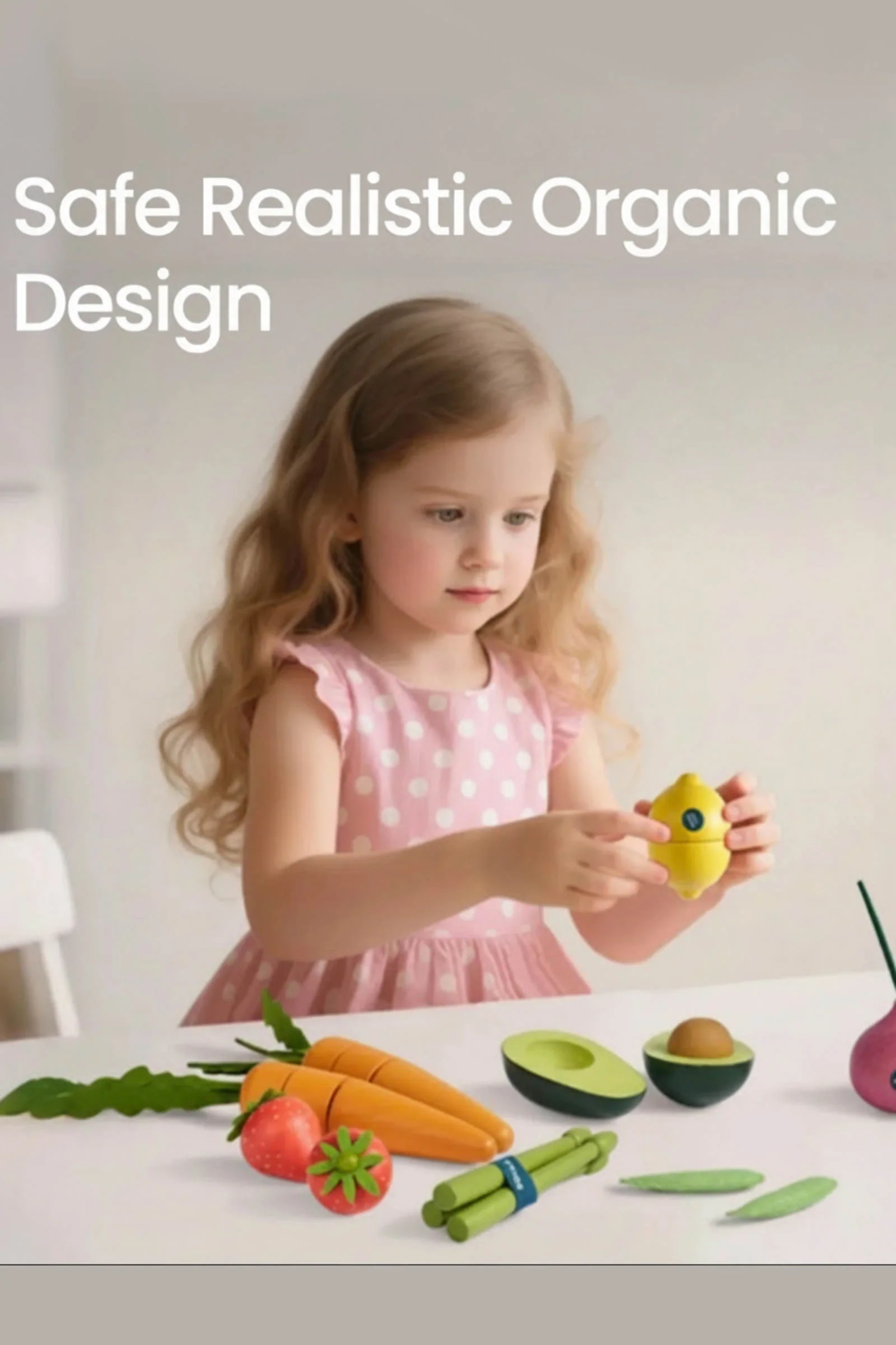 Organic Wooden Fruit & Vegetable Play Food Set - Image 5