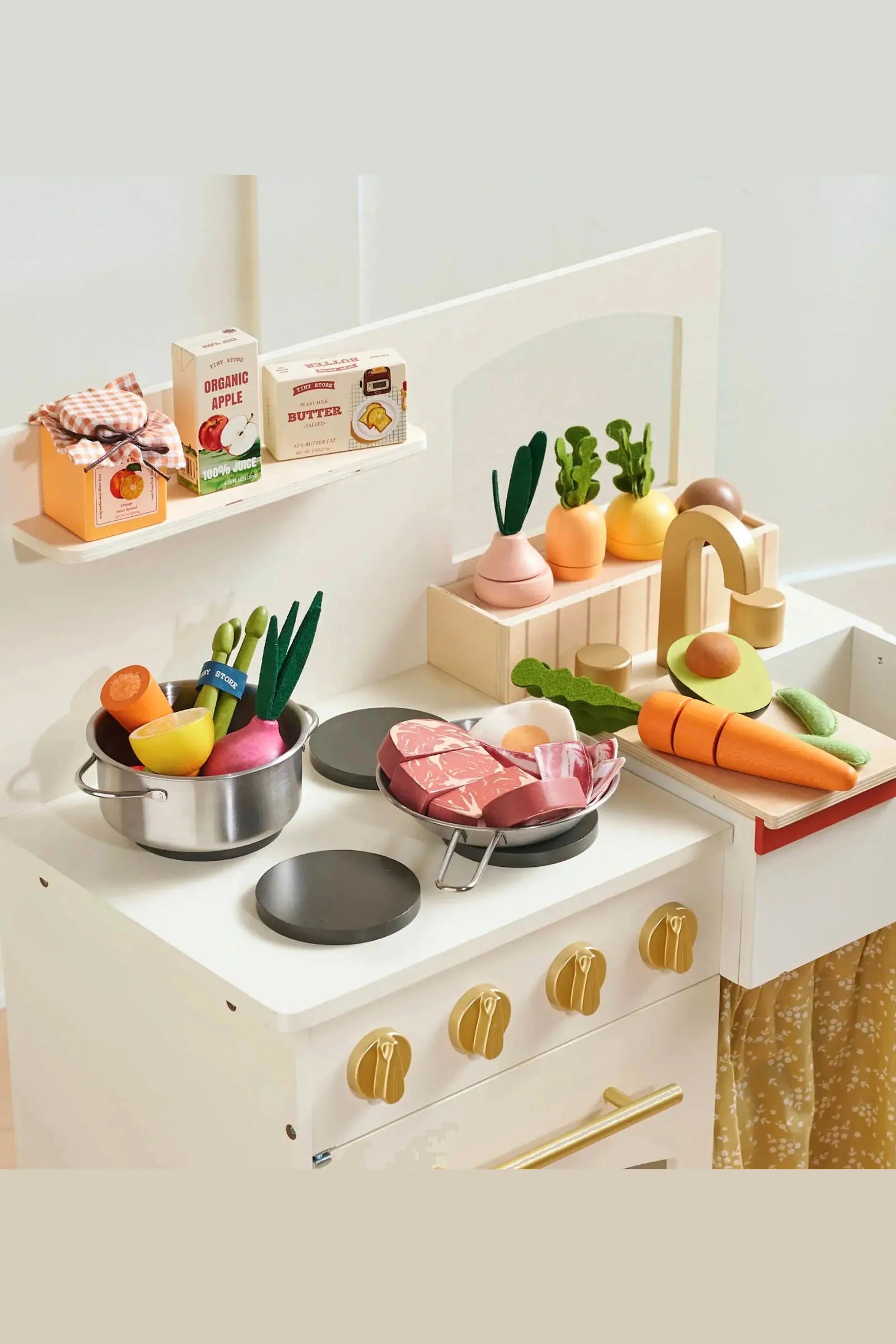 Organic Wooden Fruit & Vegetable Play Food Set - Image 6
