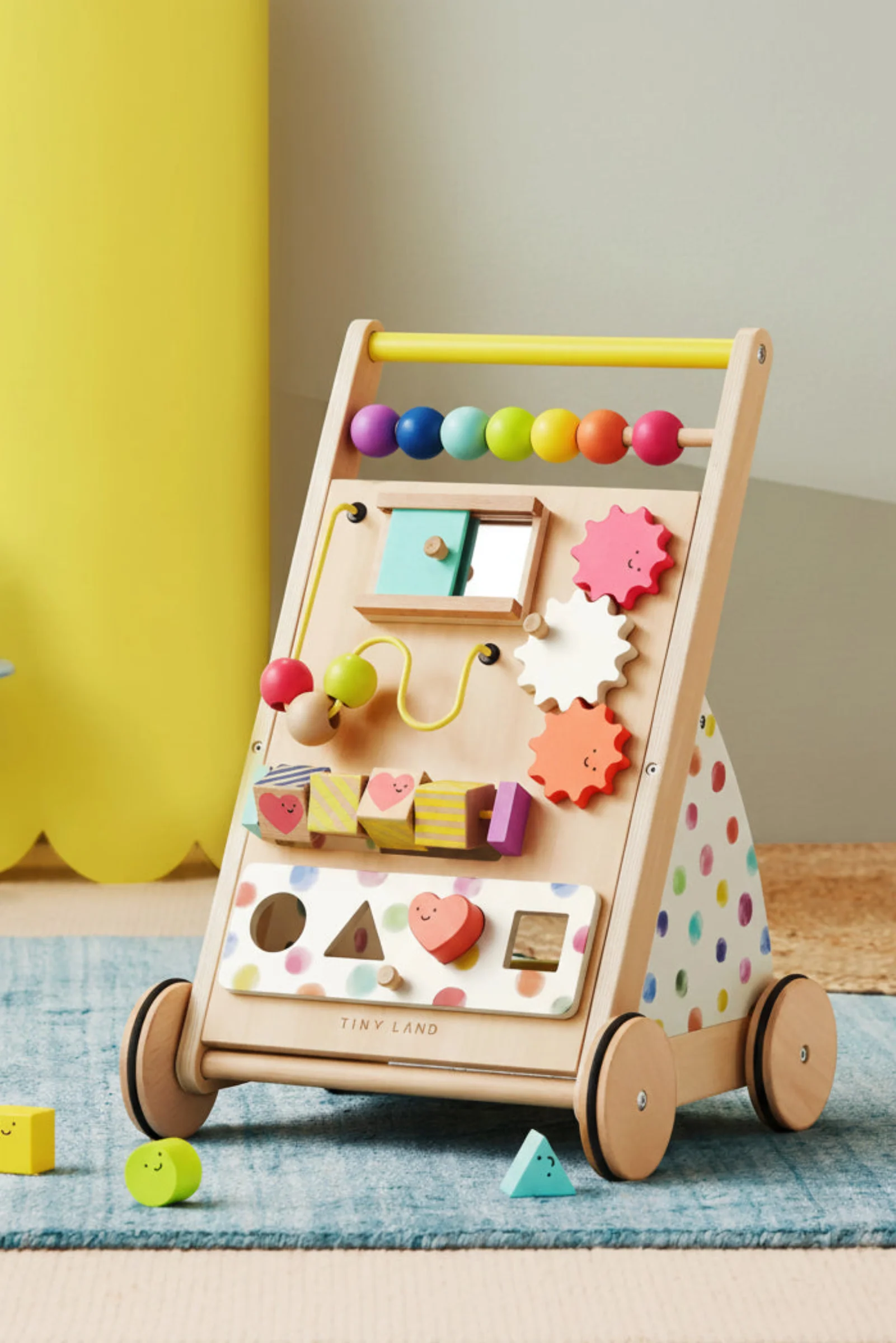 Tiny Land® Rainbow Wooden Baby Walker, Montessori Development Toy, Toddlers - Image 11