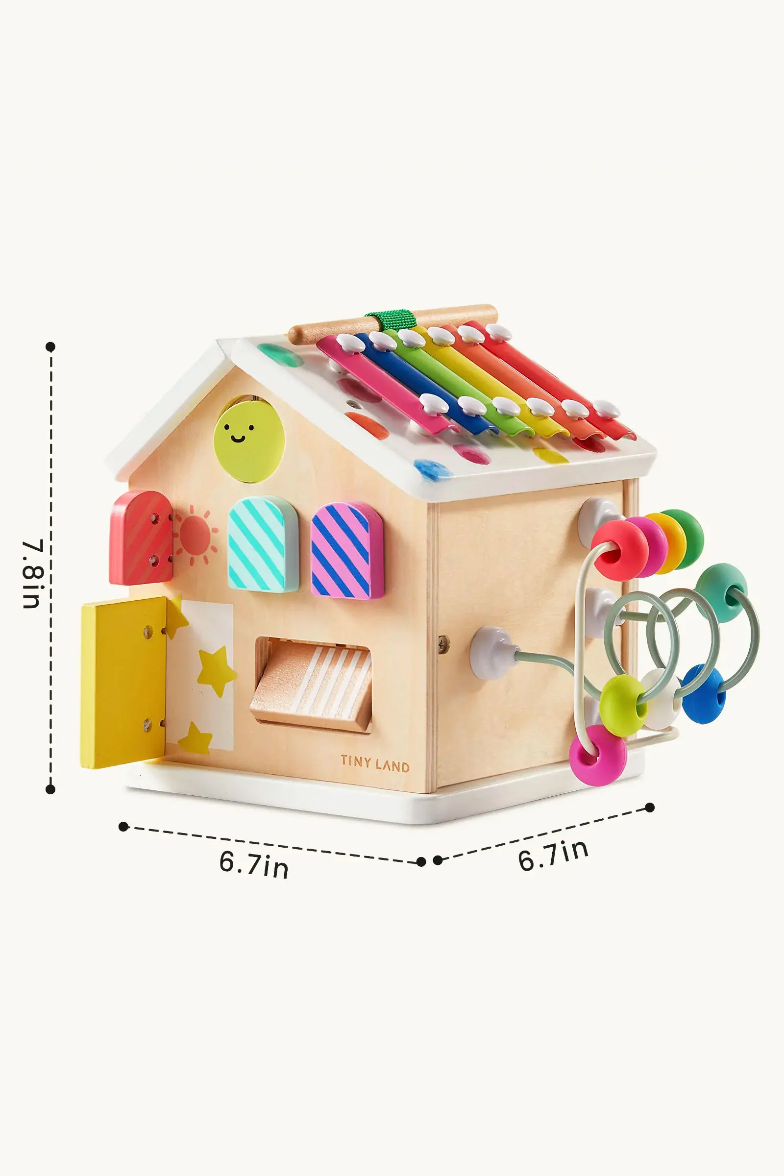 Tiny Land® Rainbow Wooden Baby Walker & Activity Cube Playset, Montessori Development Toy, Toddlers - Image 10