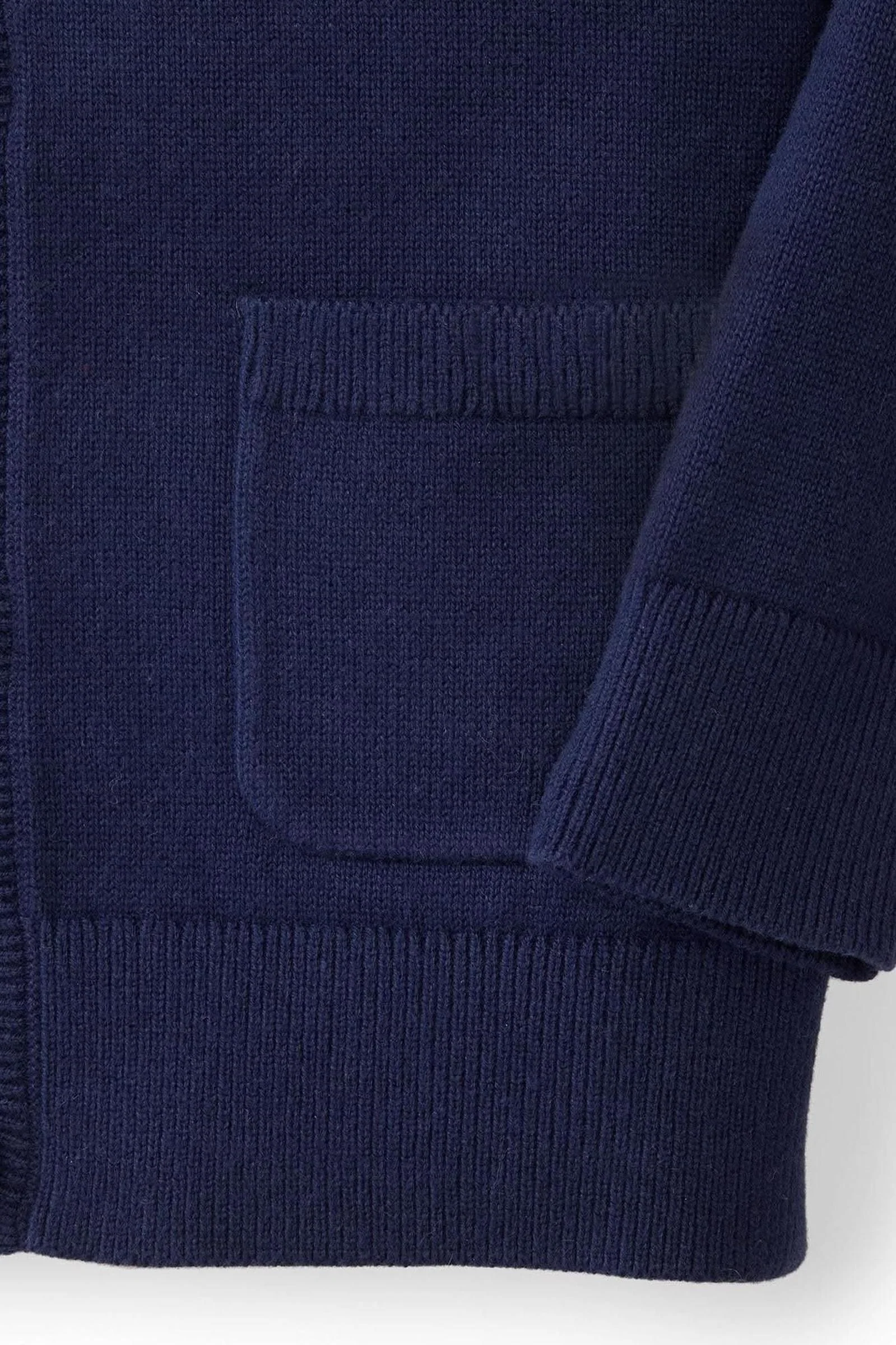 Hope & Henry Tipped Organic Cotton Cardigan with Elbow Patches for Baby Boys, Navy - Image 4