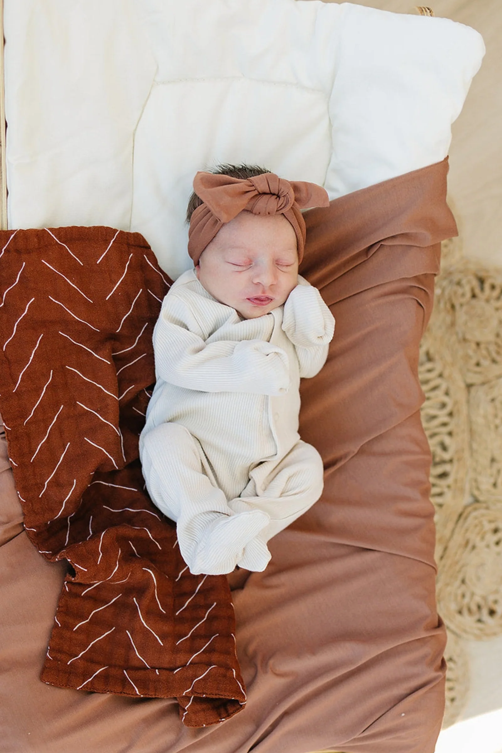 Mebie Baby Vanilla Ribbed Snap Footed Pajama, Organic Cotton, Baby Essentials - Image 3