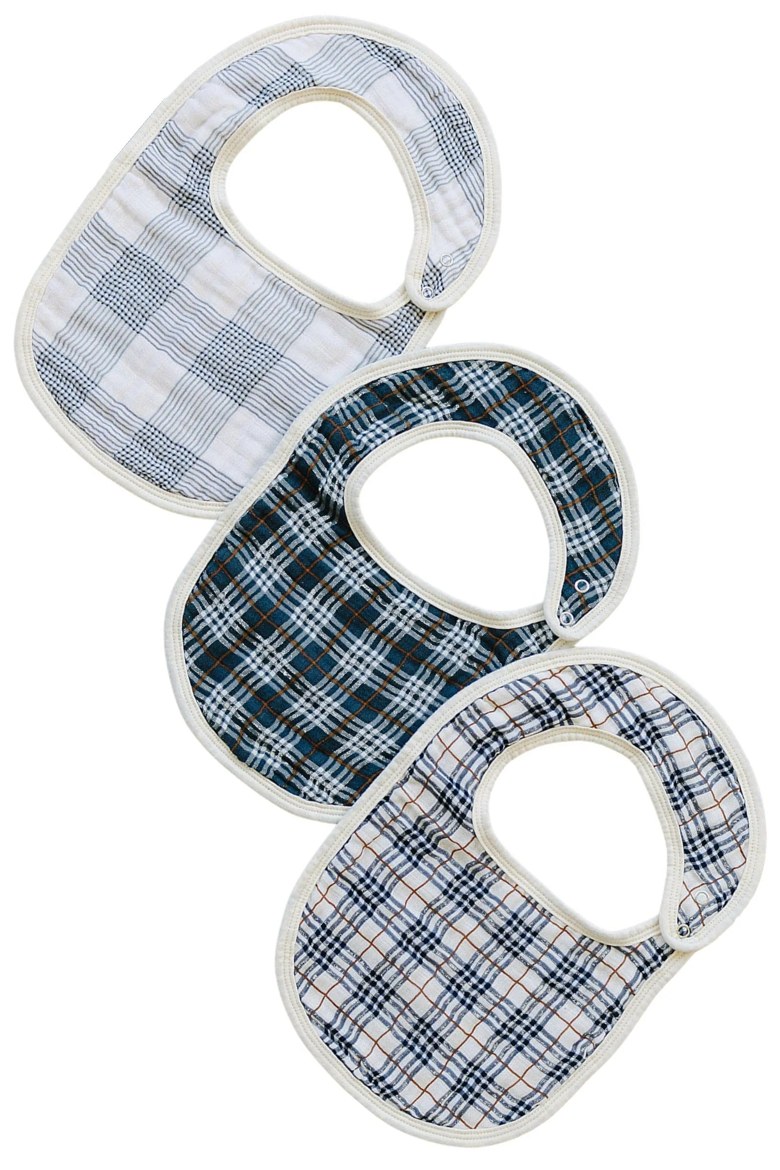 Mebie Baby Vintage Plaid Classic Muslin Bib, 100% Cotton, Baby Essentials - Image 5