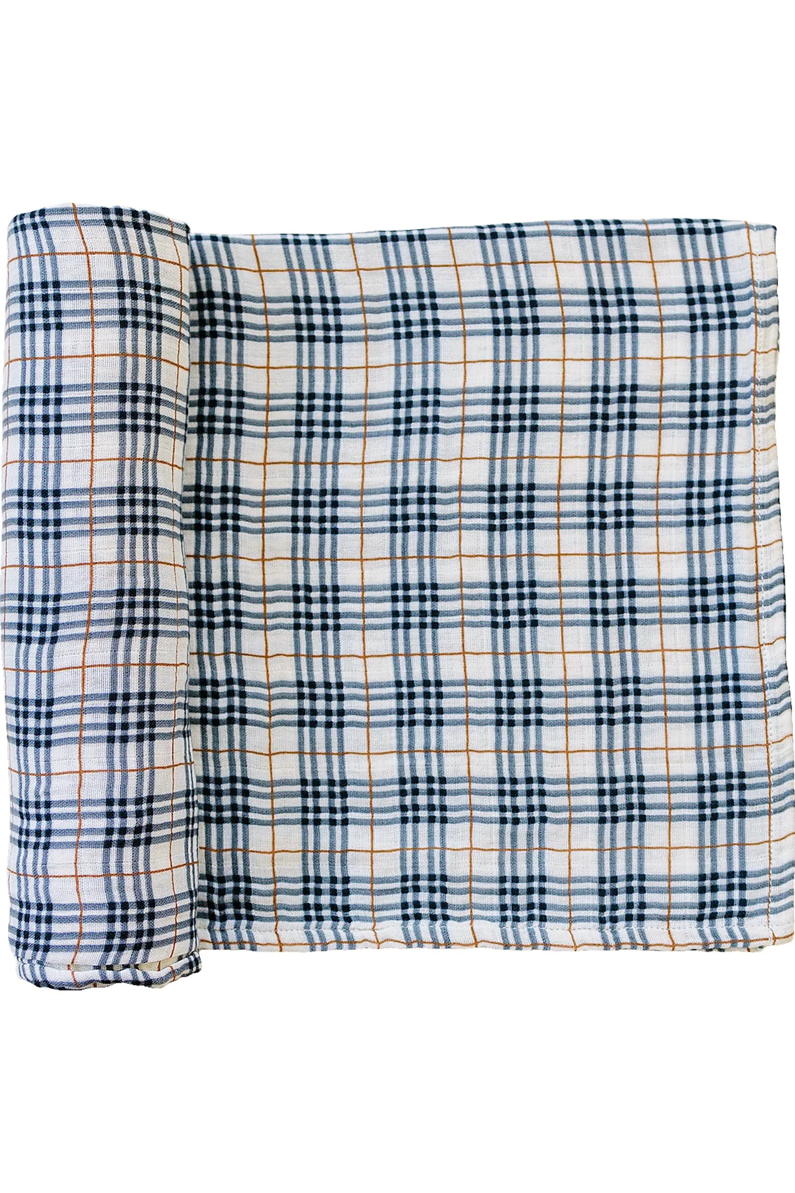 Mebie Baby Vintage Plaid Muslin Swaddle Blanket, 100% Cotton, Baby Essentials - Image 2