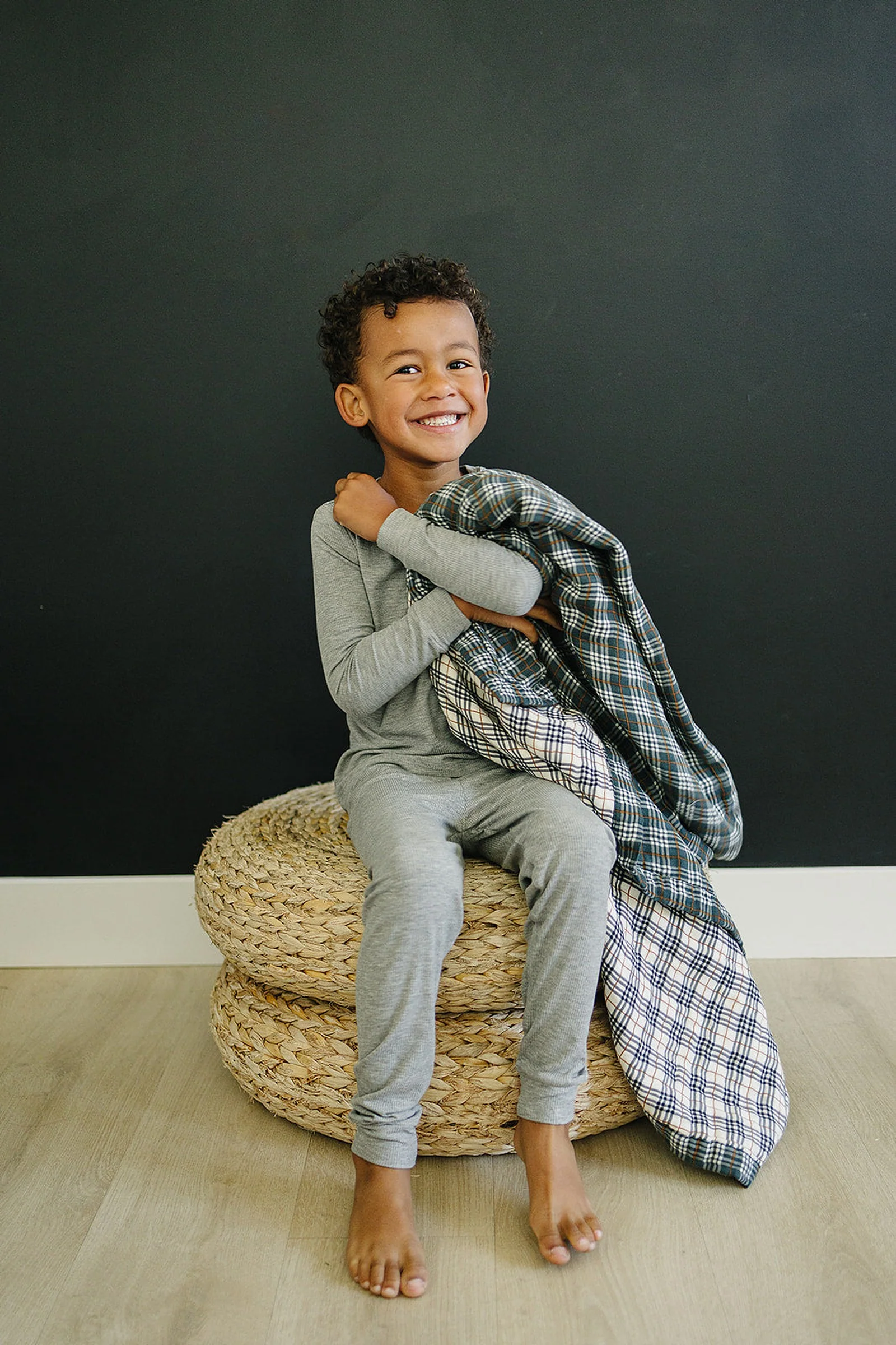 Mebie Baby Vintage Plaid + Navy Plaid Muslin Crib Quilt, 100% Cotton, Baby Essentials - Image 4