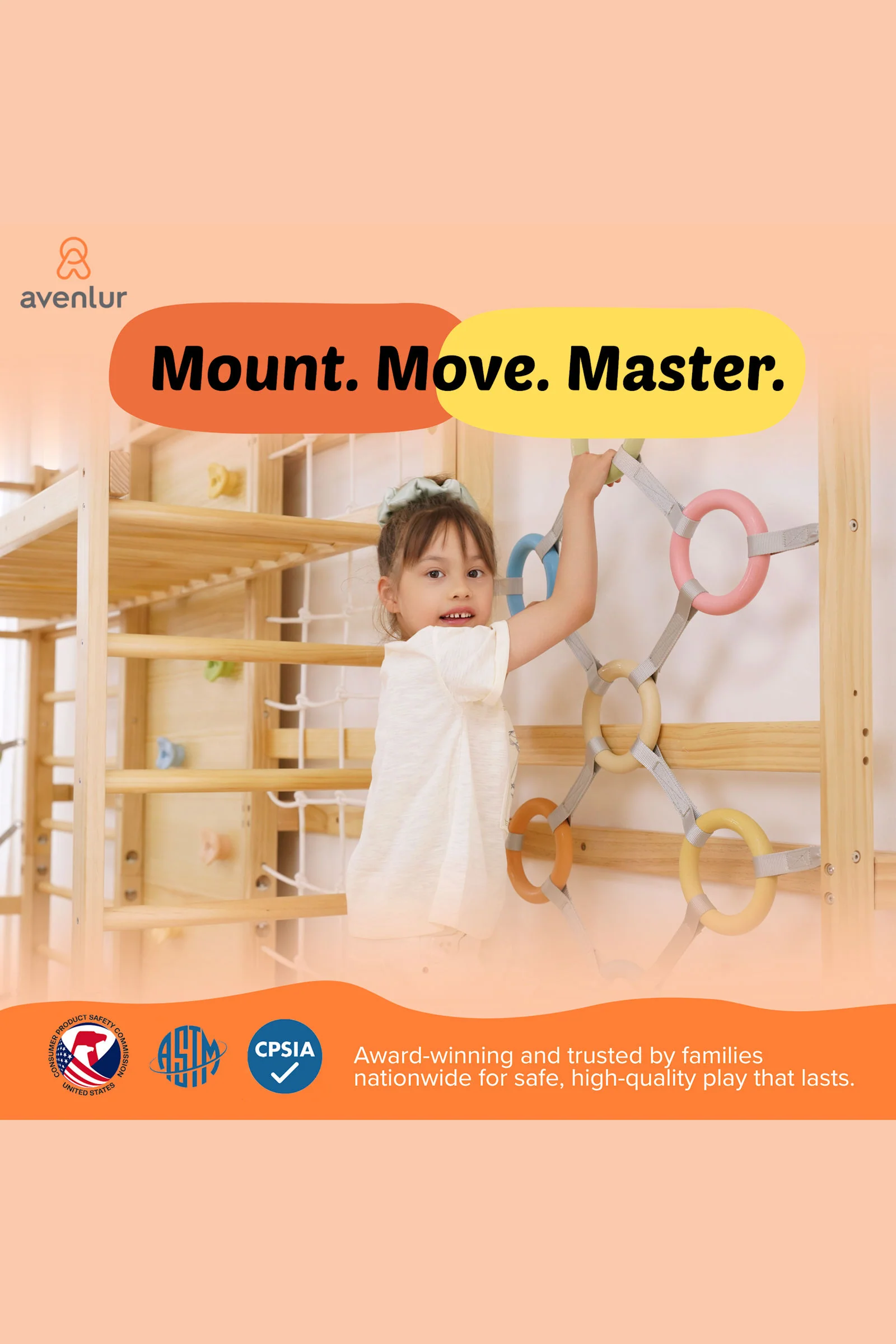 Walnut Modular Swedish Ladder Jungle Gym, Indoor, 95" Height, Wall Mounted - Image 8