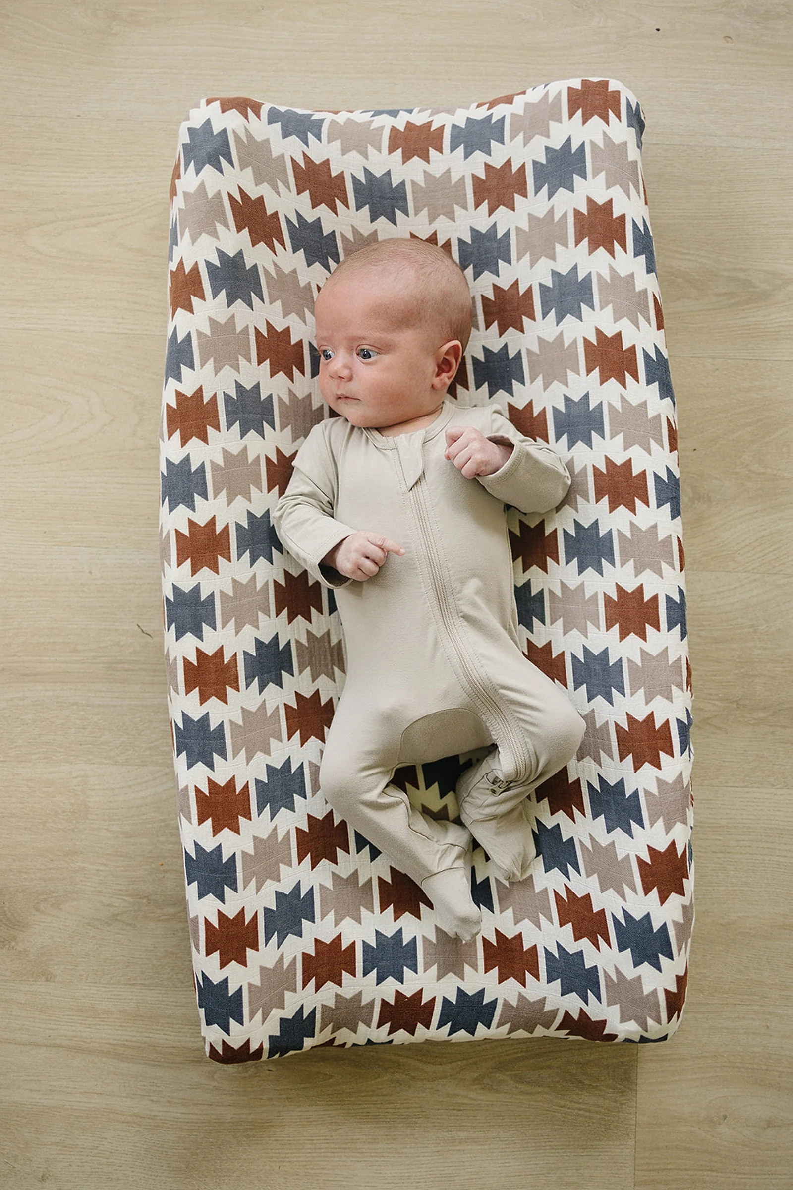 Mebie Baby Western Aztec Muslin Changing Pad Cover, 100% Cotton, Baby Essentials, Rodeo Collection - Image 2