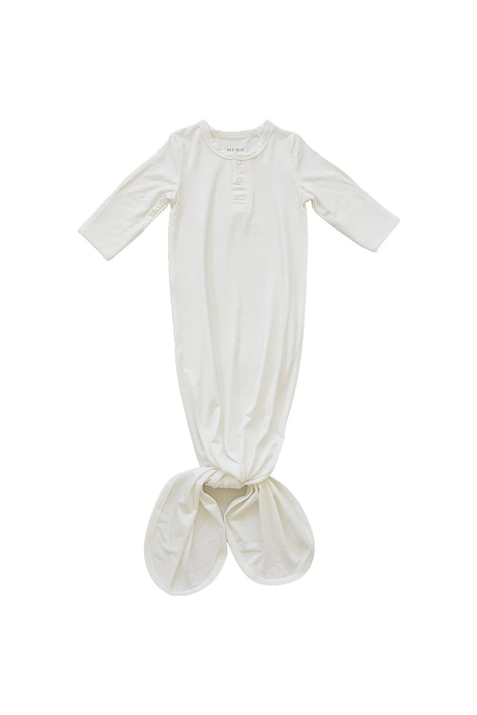 Mebie Baby White Knot Gown, Bamboo, Baby Essentials - Image 2