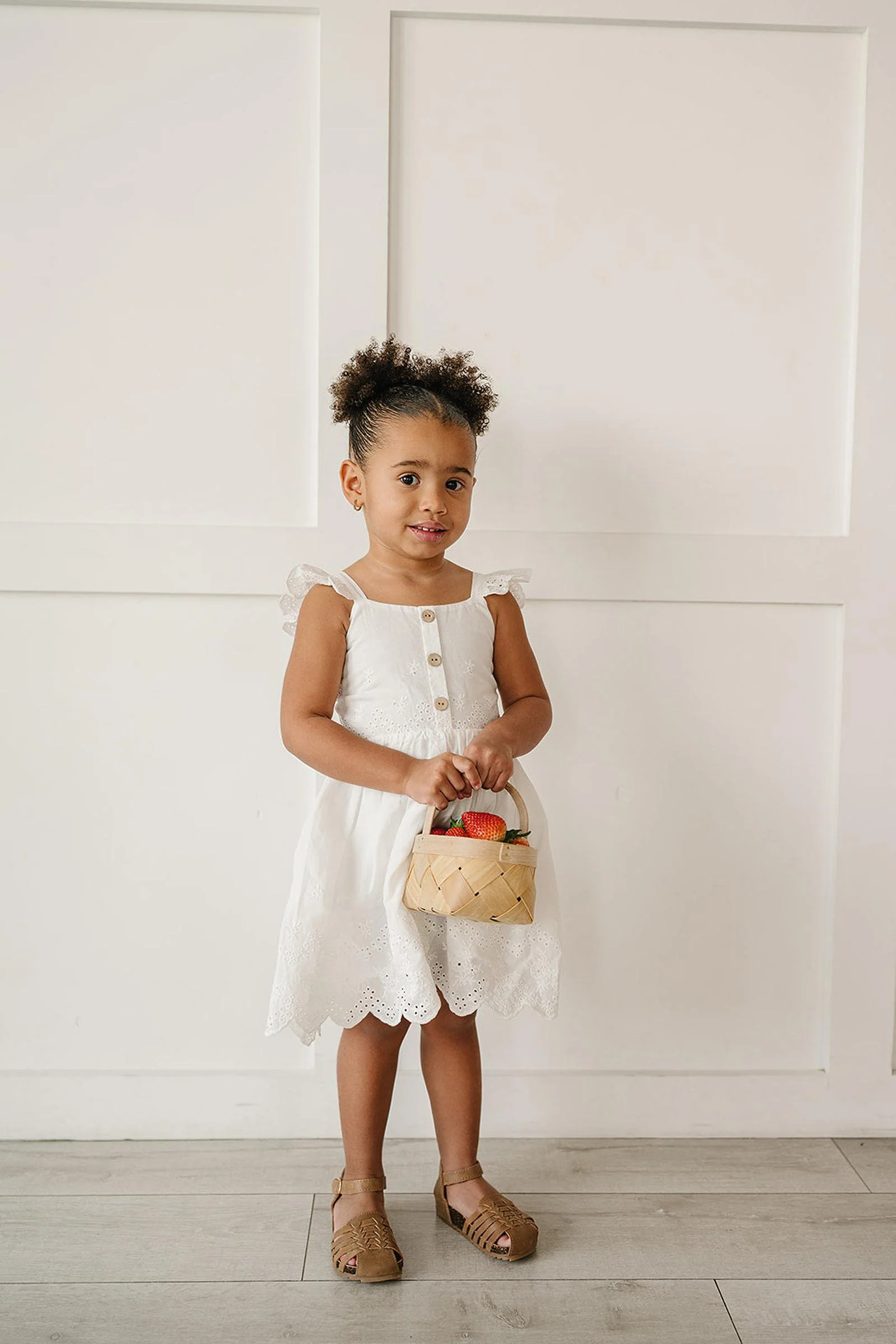 White Eyelet Cotton Dress, Baby - Kids - Image 3