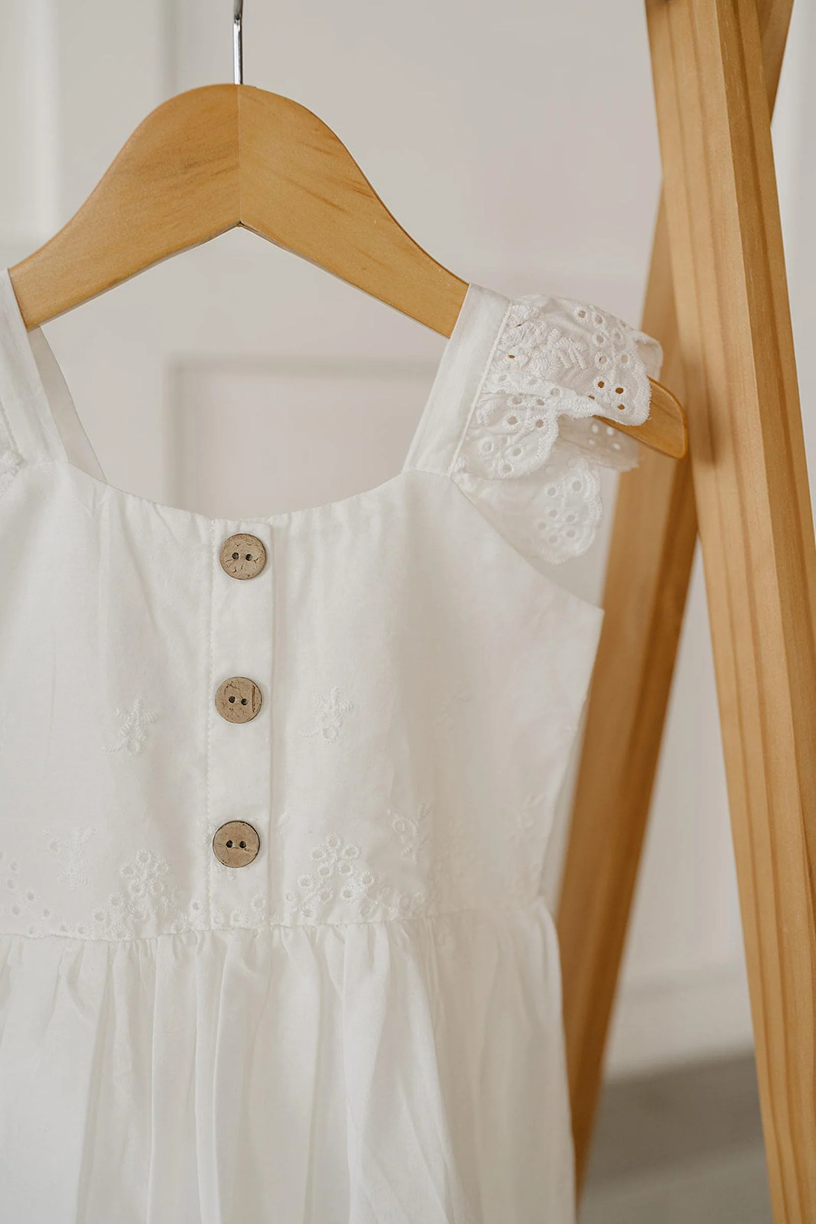 White Eyelet Cotton Dress, Baby - Kids - Image 4