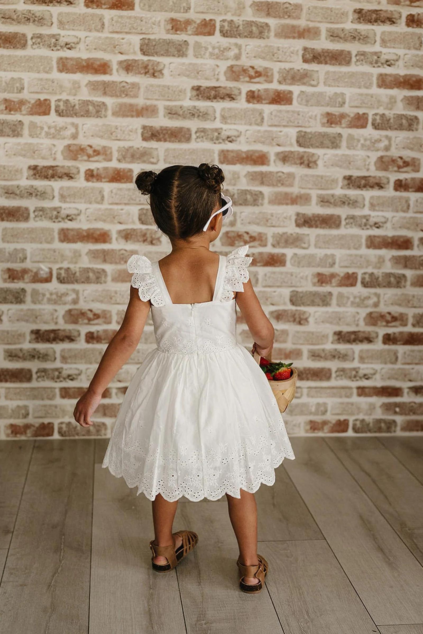 White Eyelet Cotton Dress, Baby - Kids - Image 5