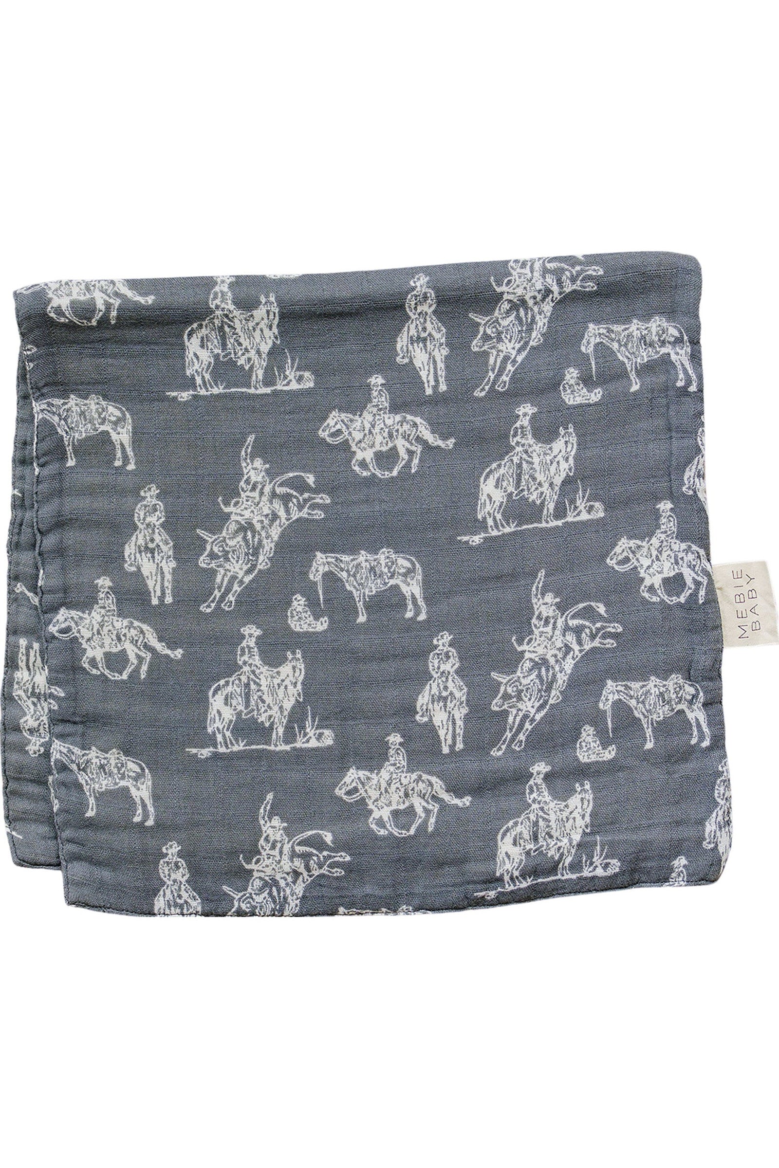 Mebie Baby Wild West Muslin Burp Cloth, 100% Cotton, Baby Essentials, Rodeo Collection - Image 2