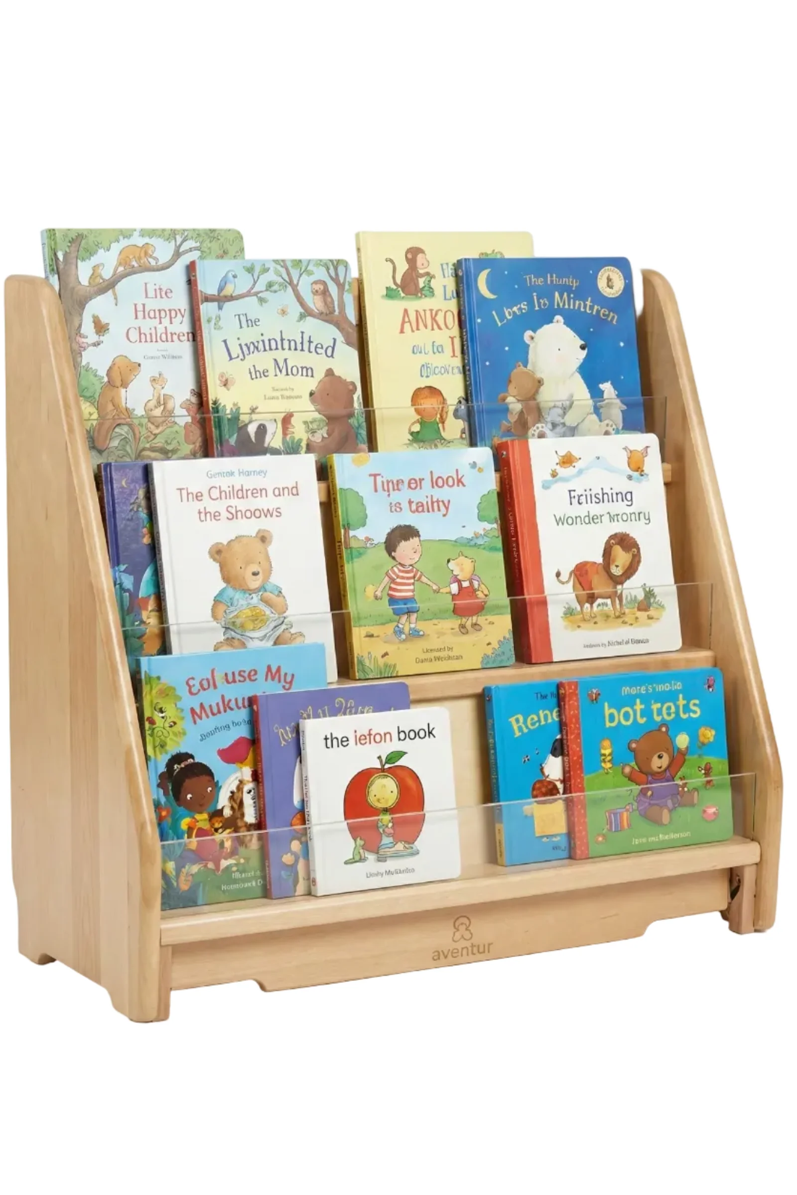 Wooden Bookshelf – Double Pack 3 Tier Front-Facing Display | 22.4" H x 25" W x 22" D - Image 3